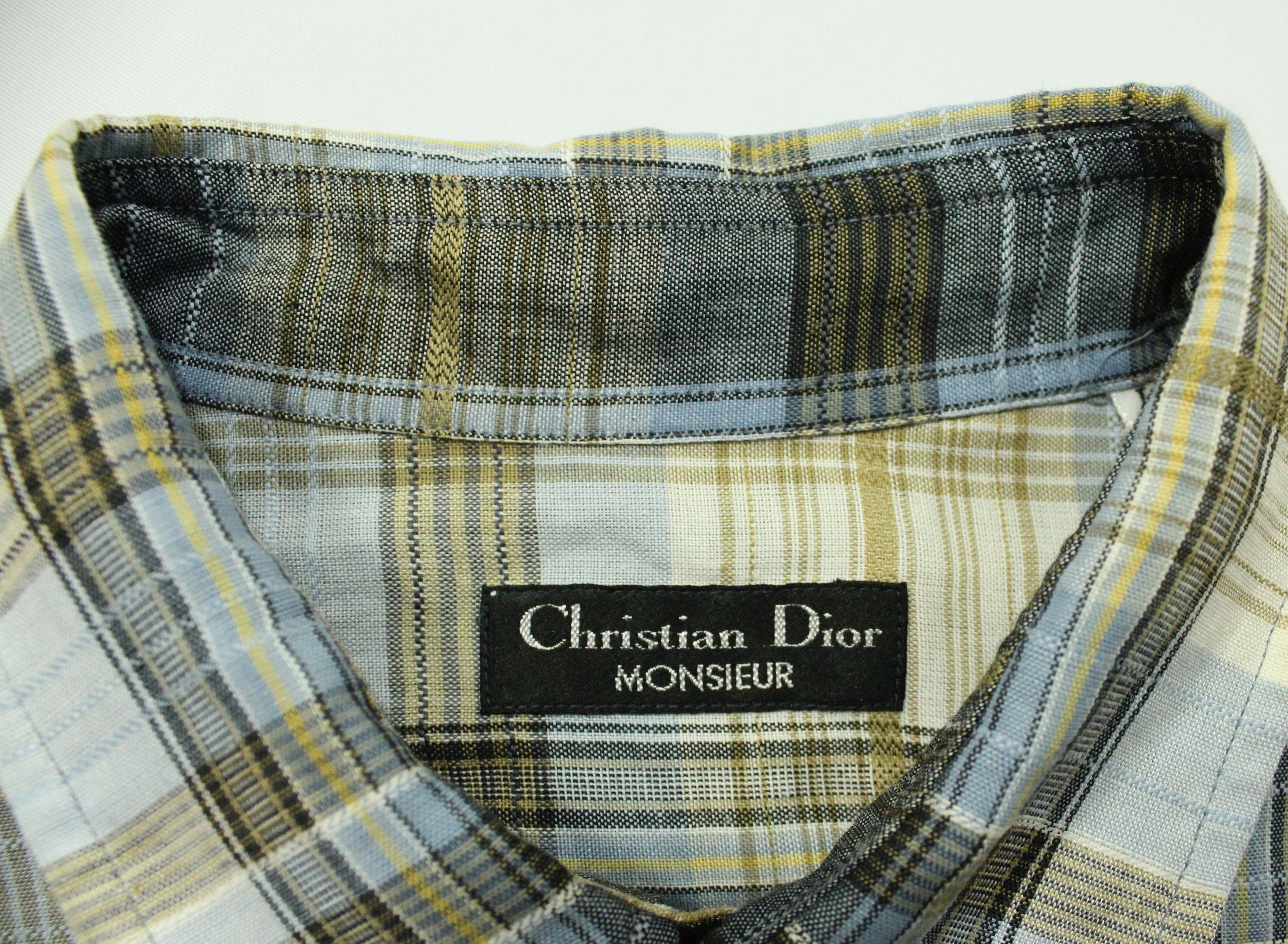 Christian Dior Monsieur Vintage CHRISTIAN DIOR MONSIEUR Shirt Plaid Checkered Size US L / EU 52-54 / 3 - 8 Thumbnail