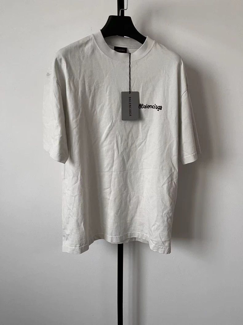 Balenciaga Solid color letter Logo printed round neck shor