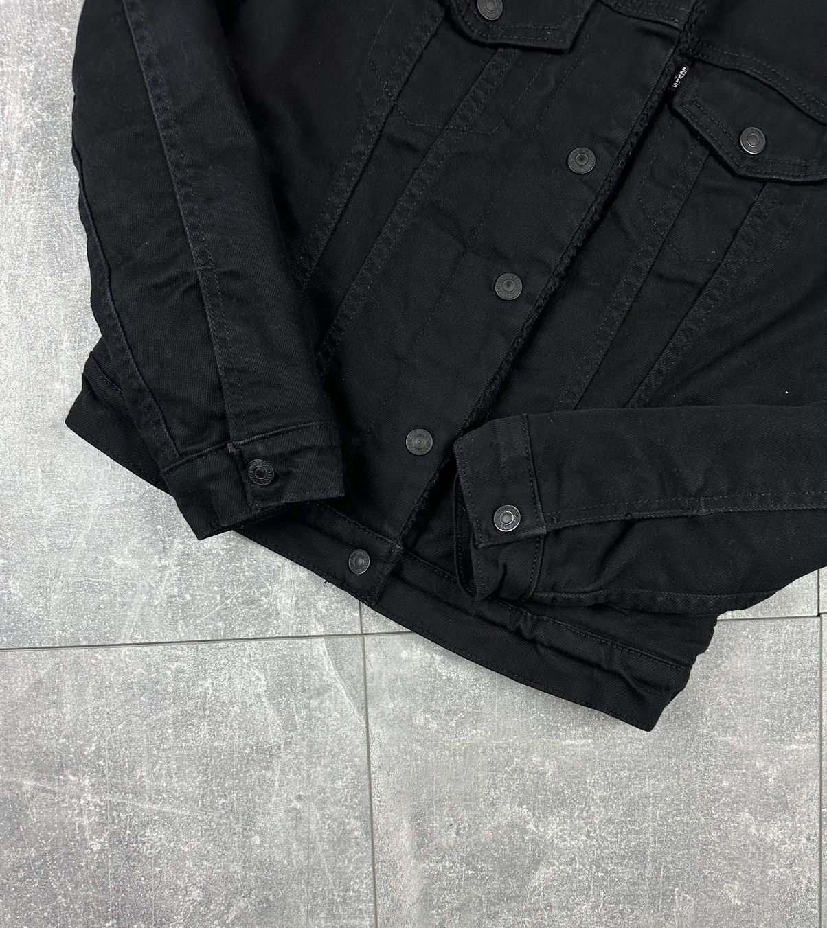 Levi's Levis Denim Sherpa Trucker Black Label Jacket Size XS / US 0-2 / IT 36-38 - 7 Thumbnail