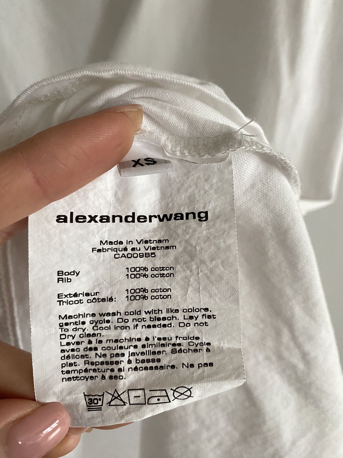 Alexander Wang Alexander Wang White Cotton T-Shirt Size US XS / EU 42 / 0 - 5 Thumbnail