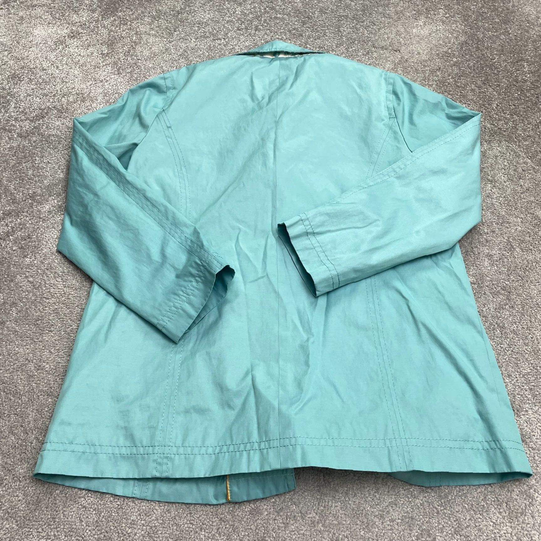 Old Navy Isaac Mizrahi Live Peacoat Jacket Womens Large Green Button Down Size L / US 10 / IT 46 - 2 Thumbnail
