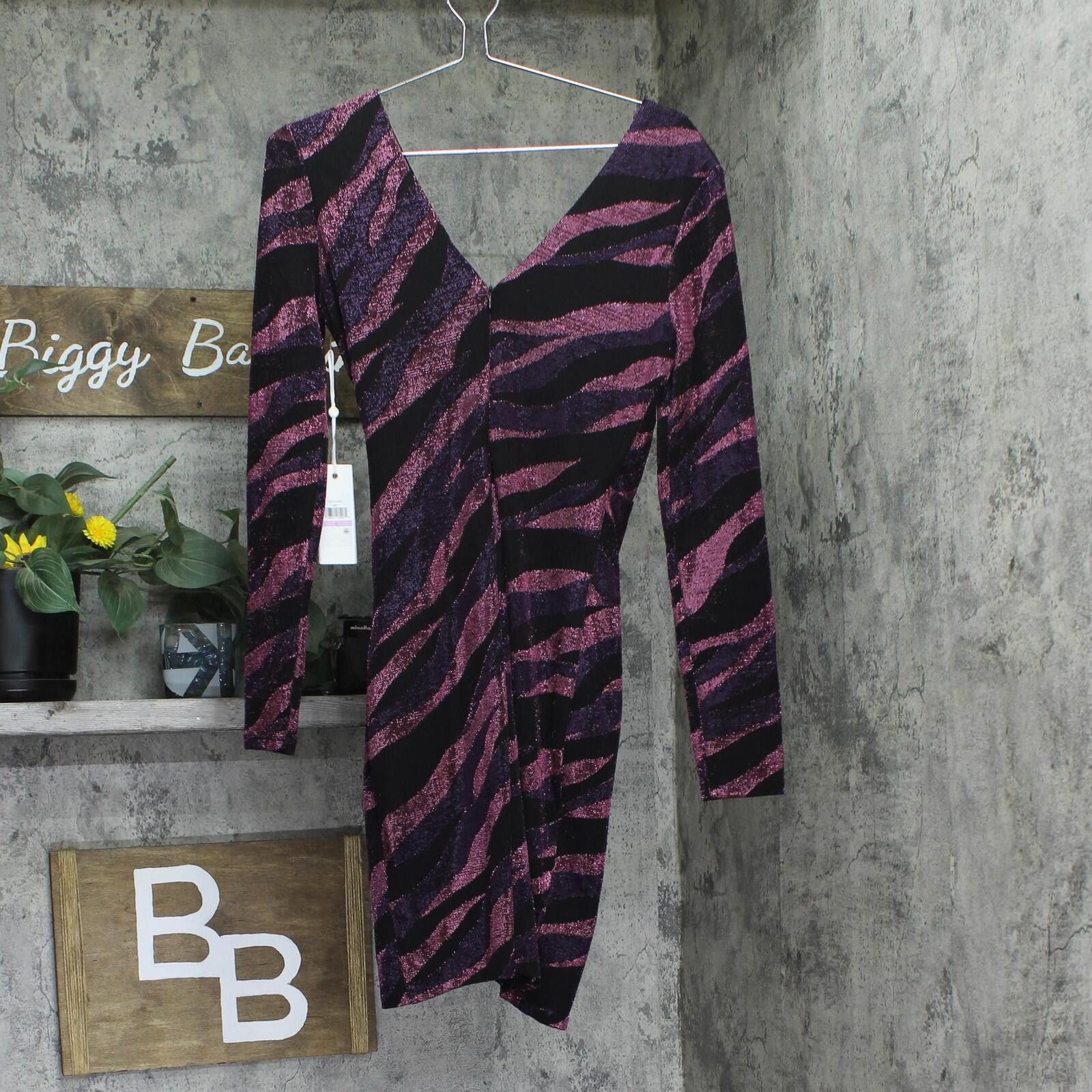 Signal Sport Nwt Siena Womens Long Sleeve Dress Satn1869 Purple Multi 6 Size M / US 6-8 / IT 42-44 - 2 Thumbnail