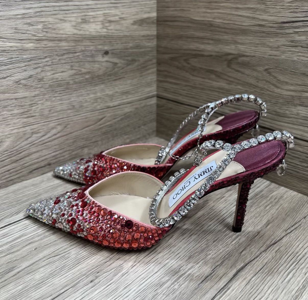 Jimmy Choo Jimmy Choo Saeda Crystal Heels J41 Size US 6.5 / IT 36.5 - 1 Thumbnail