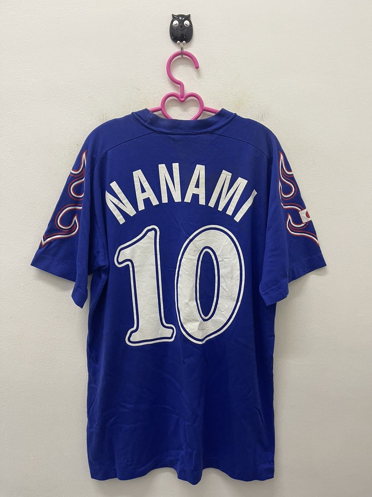 image of Soccer Jersey x Vintage Hiroshi Nanami 10 Japan Fa Sony 1996 Flame in Blue, Men's (Size Large)