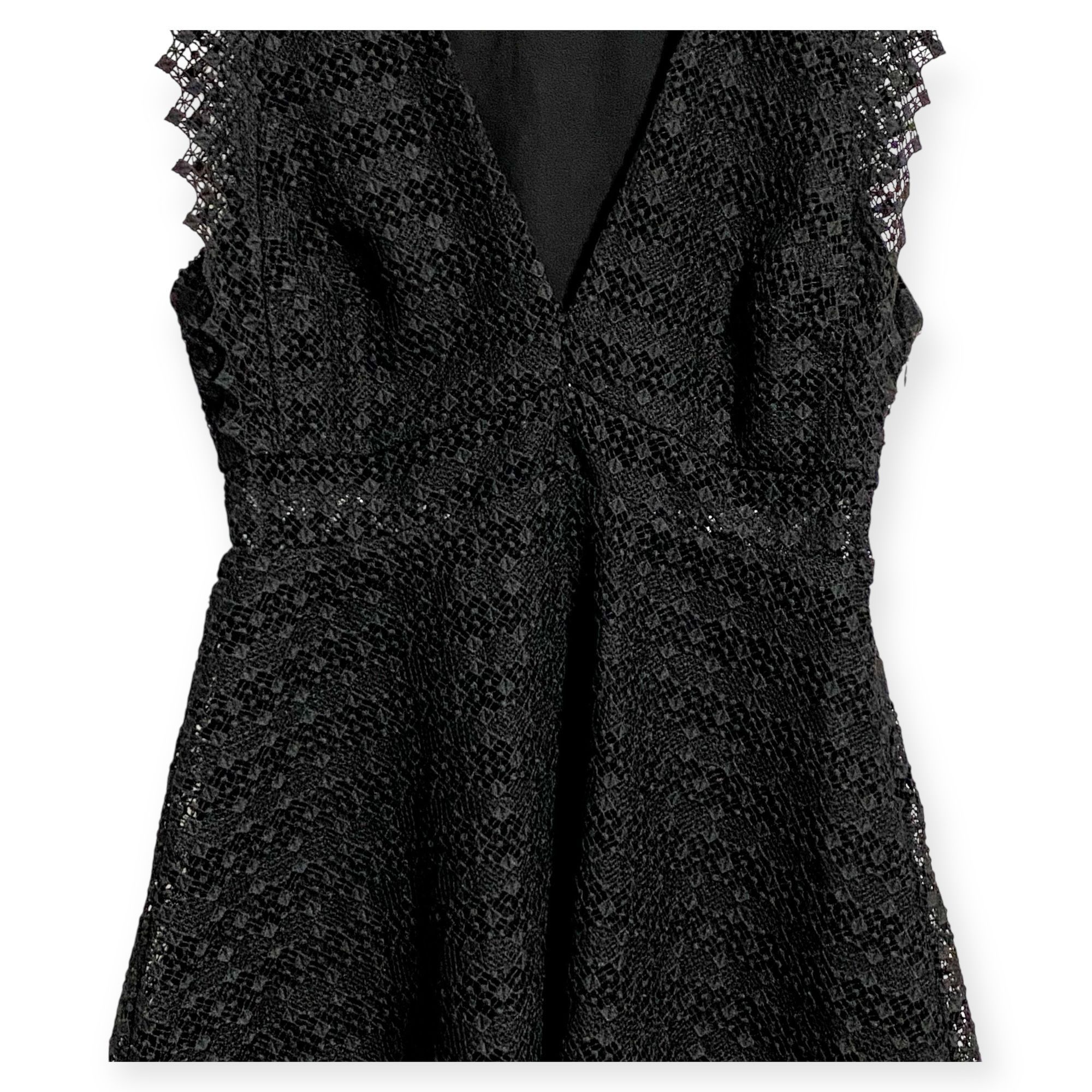 Sandro Sandro Lindsey black pinked crocheted dress, Size 3/L Size L / US 10 / IT 46 - 6 Thumbnail