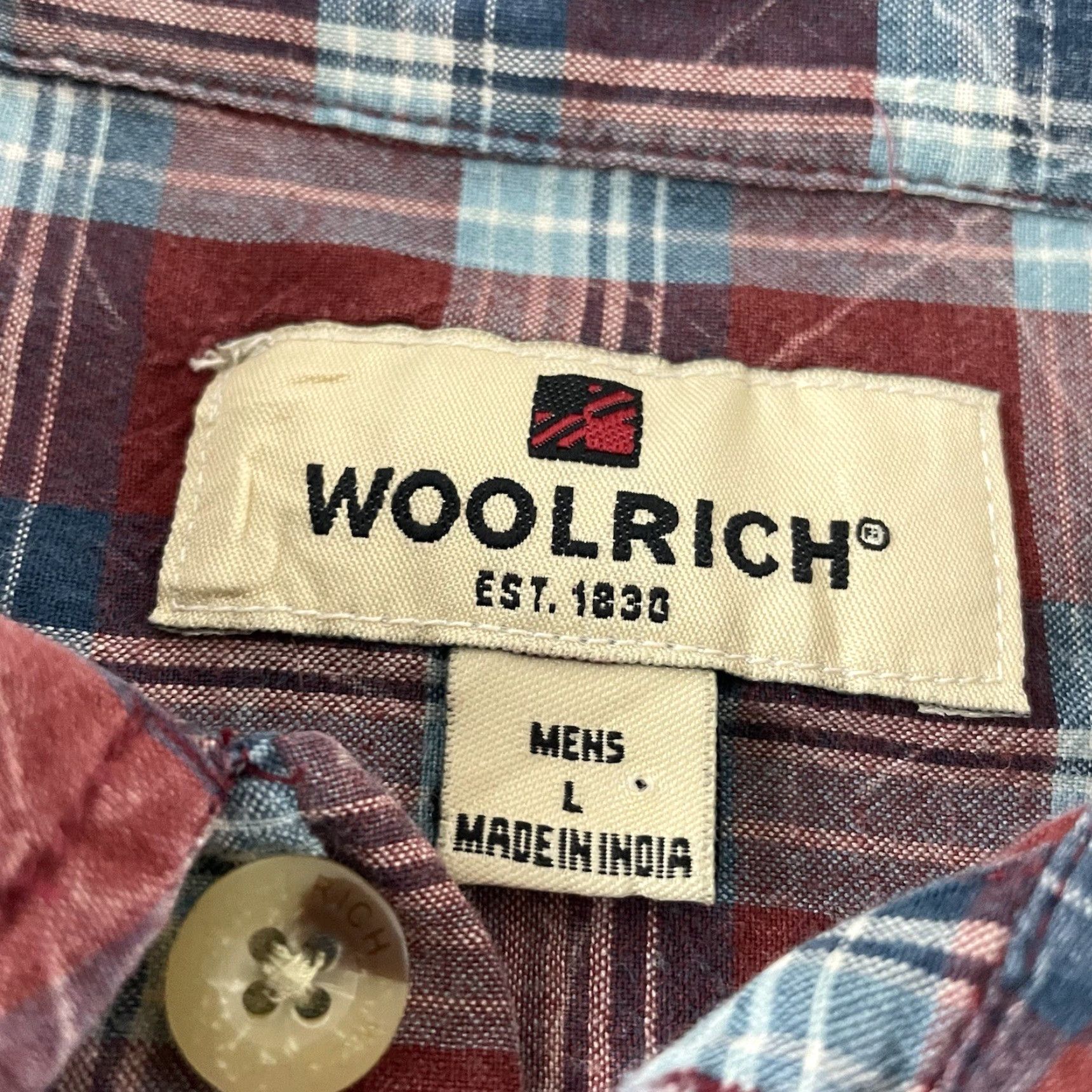 Vintage Woolrich Plaid Button-Up Long Sleeve Men's Large Red Blue Shirt Size US L / EU 52-54 / 3 - 2 Thumbnail