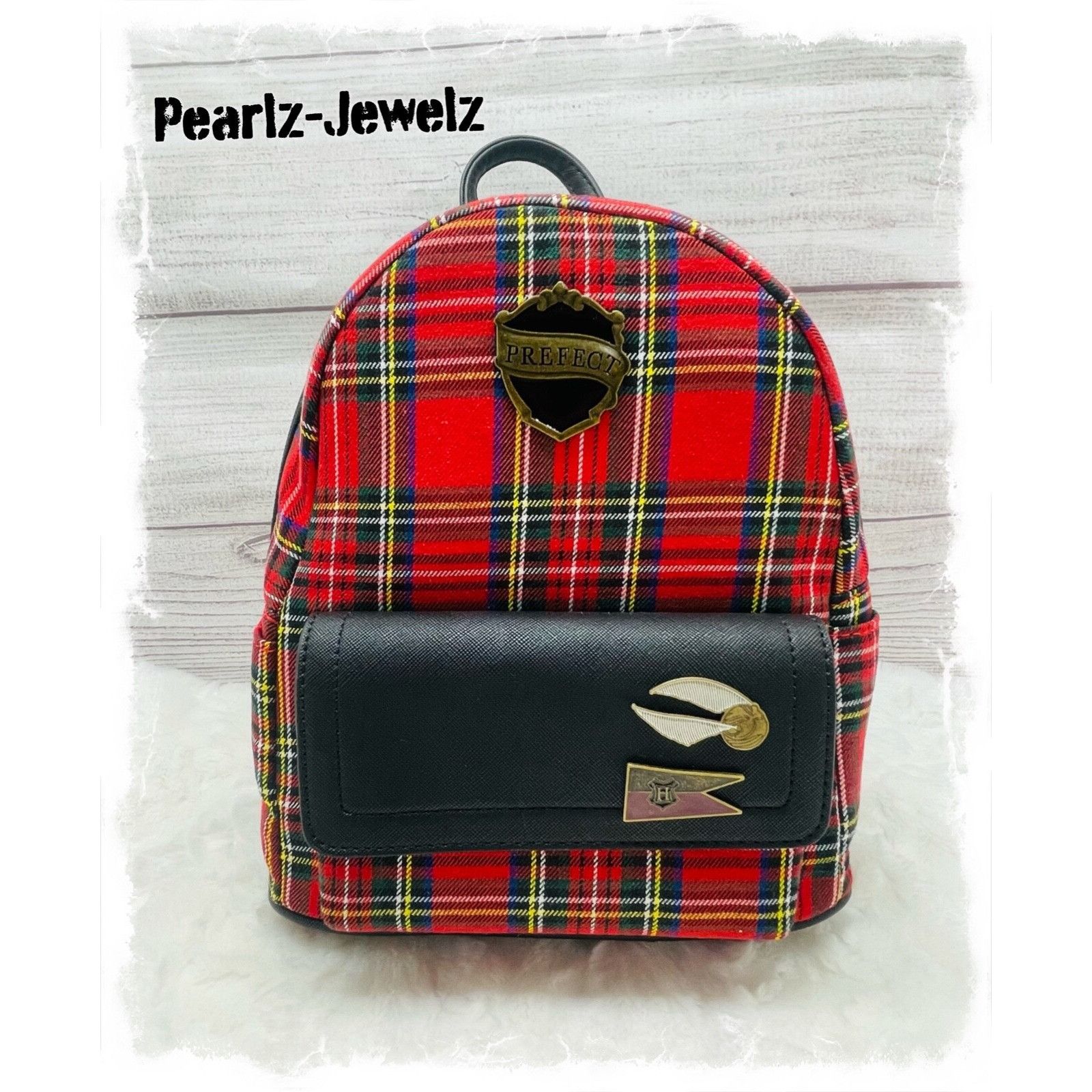 Disney Loungefly Harry Potter Prefect Red Plaid Pin Mini Backpack B Size ONE SIZE - 1 Thumbnail