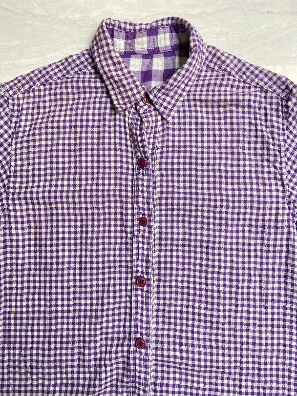 Japanese Brand × Neighborhood × izzue IZZUE Purple Plaid Shirt Size US S / EU 44-46 / 1 - 21 Thumbnail