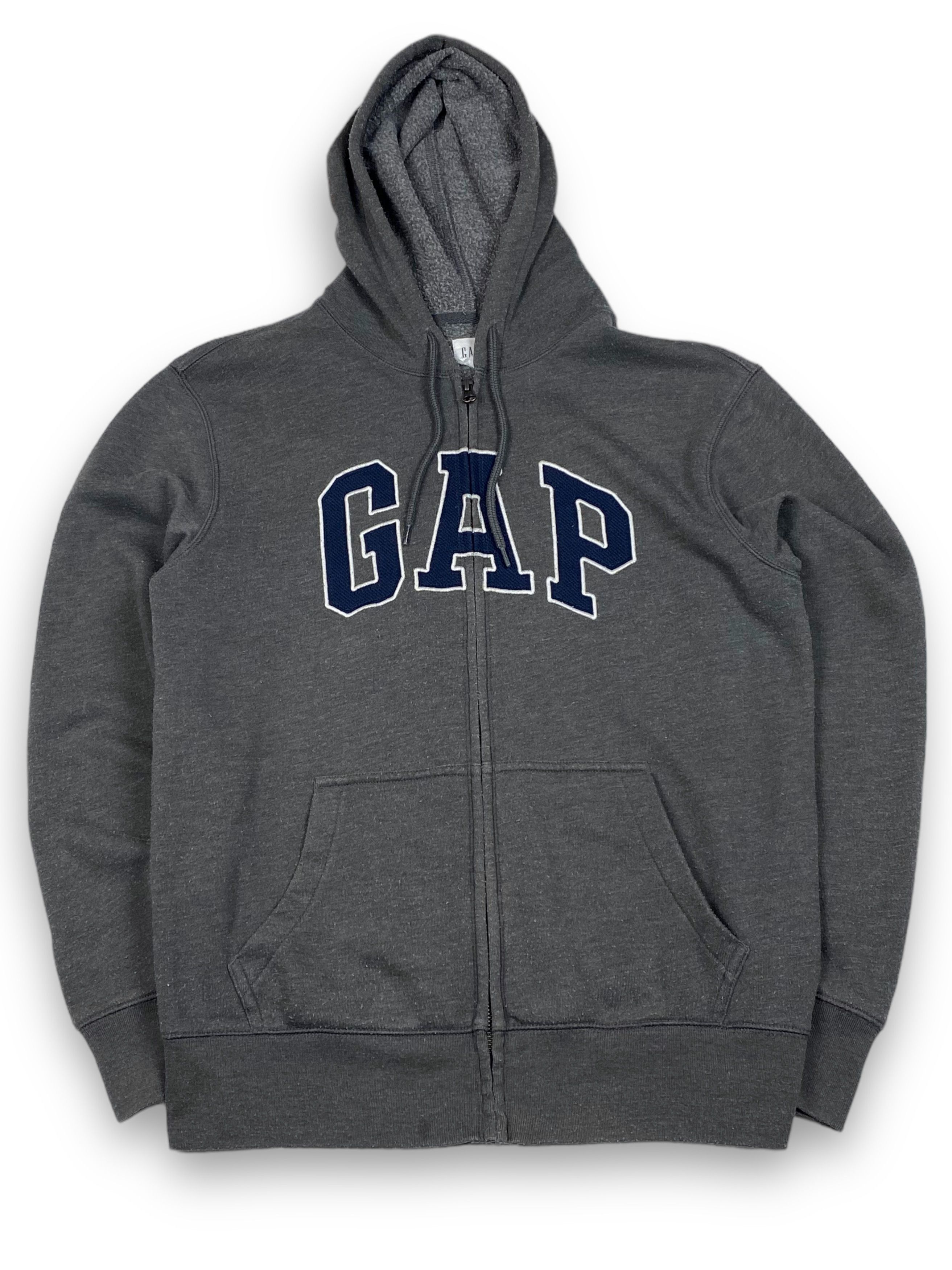 Gap Vintage GAP Grey Big Logo Zip Hoodie M742 Size US S / EU 44-46 / 1 - 1 Thumbnail