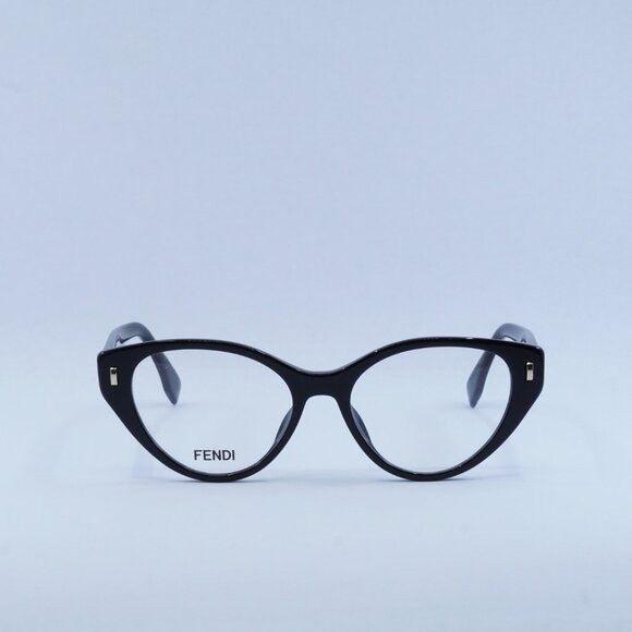 Fendi Fendi FE50020I 001 Eyeglasses Shiny Black 53mm Cat Eye Frame Size ONE SIZE - 3 Thumbnail