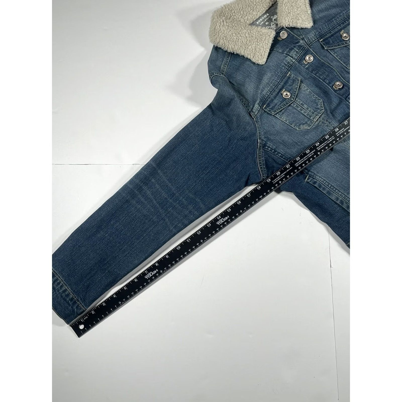 Denime VINTAGE Sonoma Lifestyle Jeans Women’s Blue Denim Jacket Button Pockets Size XL Size 40" / US 18 - 6 Thumbnail