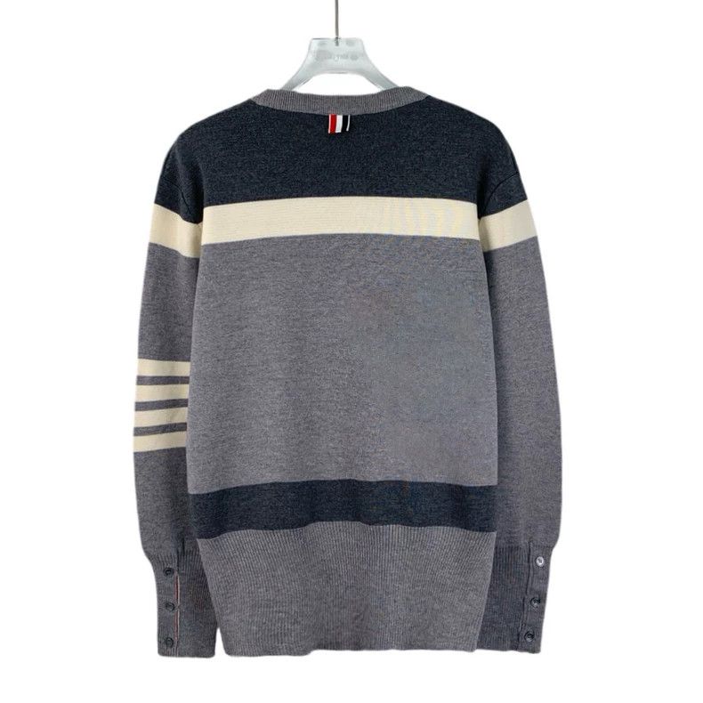 Thom Browne Thom browne Color-blocked classic four-bar wool round-neck Size US XL / EU 56 / 4 - 2 Thumbnail