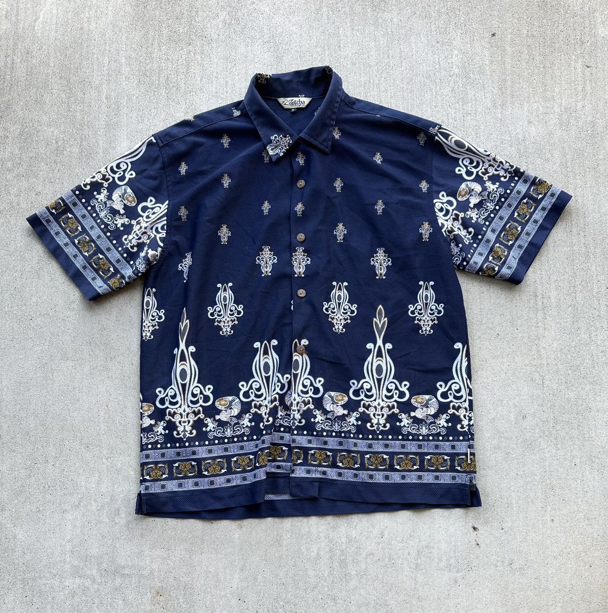 Gotcha × Vintage Vintage Gotcha Camp Shirt 90s Tribal All Over Print Size US M / EU 48-50 / 2 - 1 Thumbnail