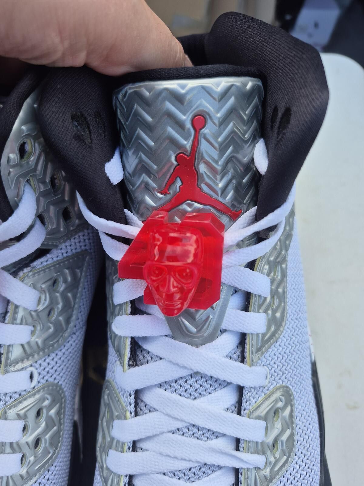 Jordan Air Jordan Spike Forty PE Shoes Men Sz 10.5 White Fire Red Black Sneakers FIRST LOOK: “Fresh Prince” Air Jordan 5 Fire Red Sample  main image 2