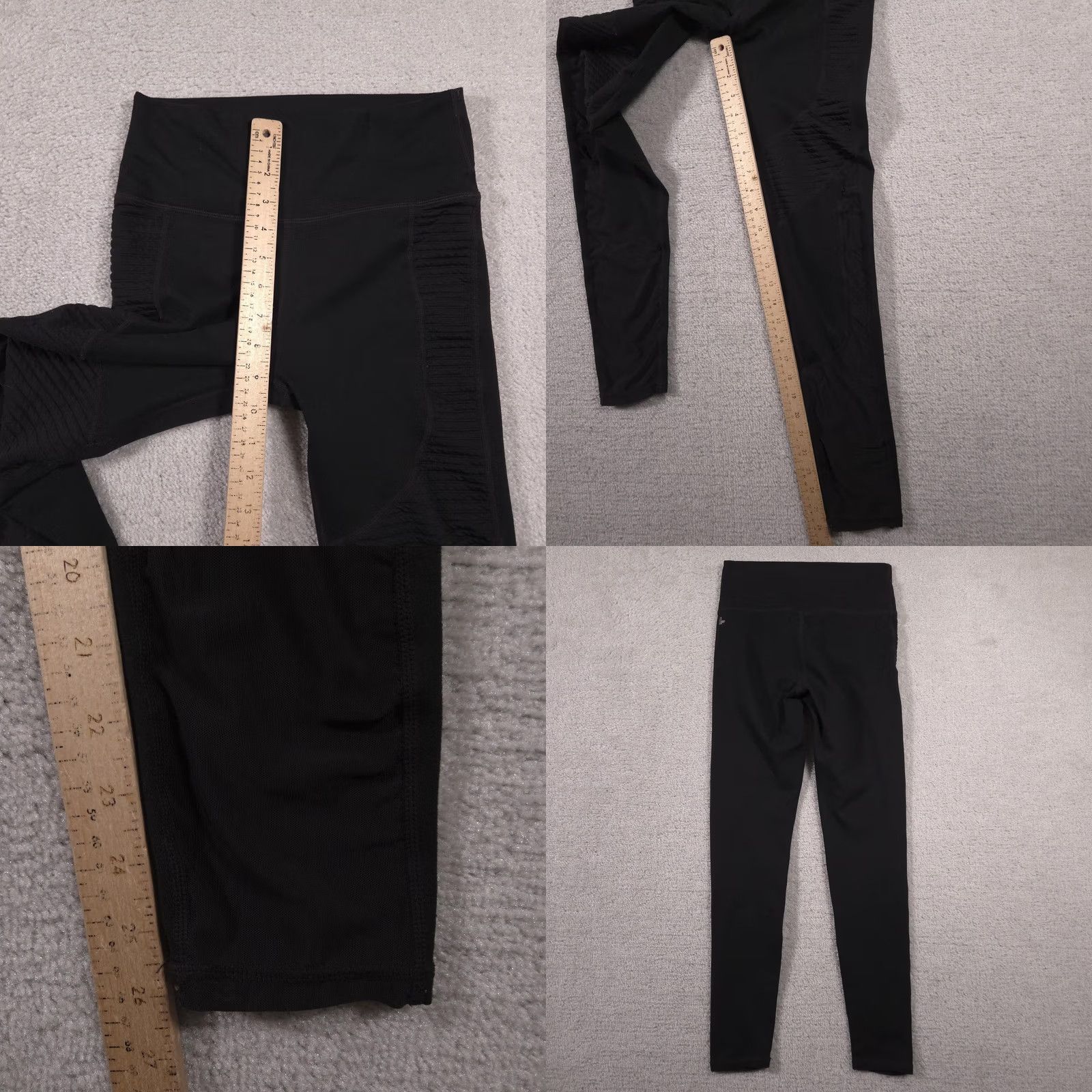 Fabletics VINTAGE High Waist Leggings Womens Small Black Ribbed Athletic Yoga Compression Pants Size 28" / US 6 / IT 42 - 8 Thumbnail
