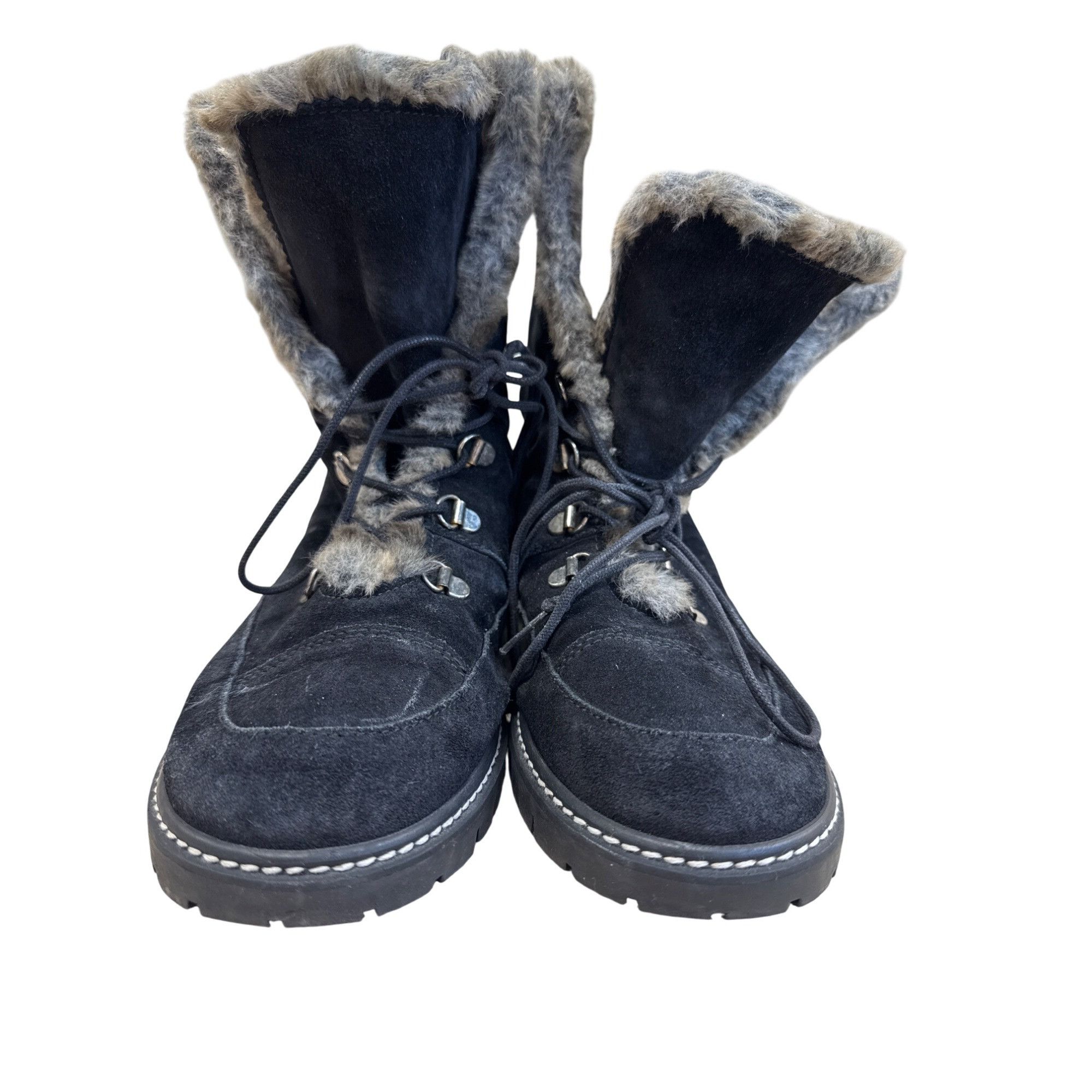 Stuart Weitzman Stuart Weitzman Womens Black Suede Fur-Lined Boots Size 8.5M Size US 8.5 / IT 38.5 - 5 Thumbnail