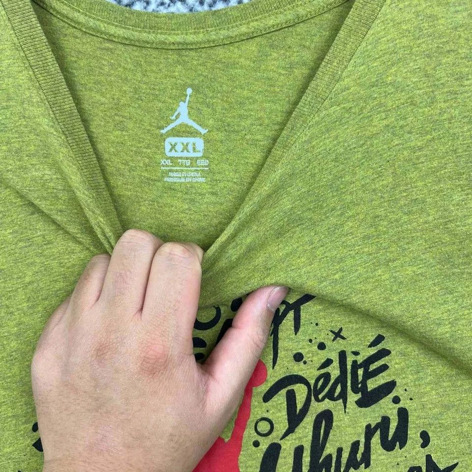 Jordan Brand Air Jordan Shirt Men Green Short Sleeve Crew Neck Cotton 2XL Size US XXL / EU 58 / 5 - 4 Thumbnail