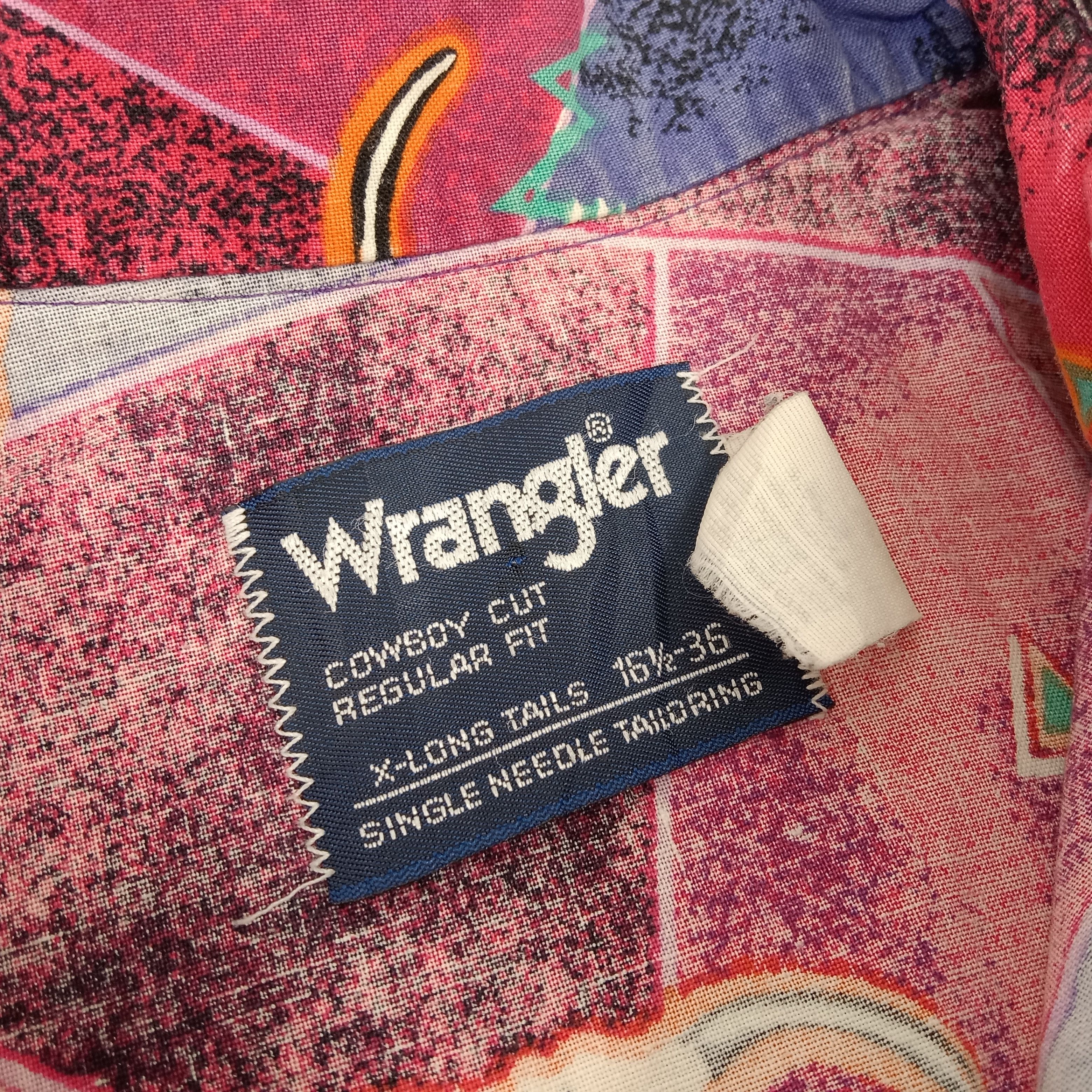 Vintage × Wrangler Wrangler American Classic Streetwear Full Print Design Shirt Size US L / EU 52-54 / 3 - 5 Thumbnail