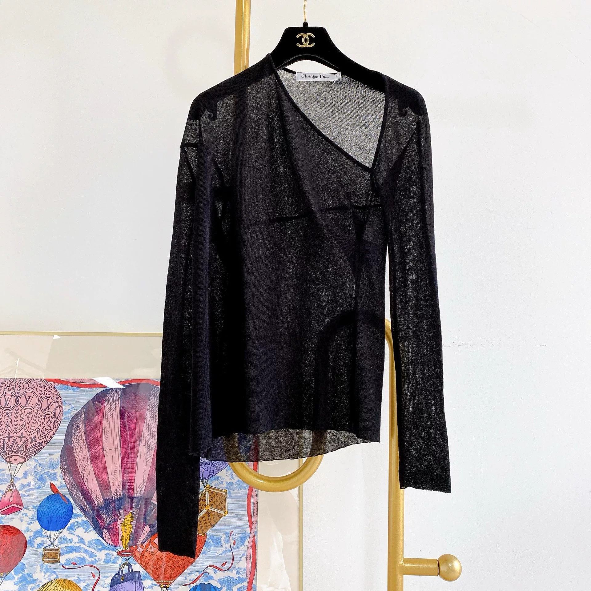 Dior Dior Black Irregular Top F34 Size US S / EU 44-46 / 1 - 1 Thumbnail