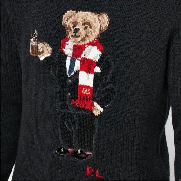 Polo Ralph Lauren Cocoa Polo Bear Sweater RARE Size US L / EU 52-54 / 3 - 2 Thumbnail