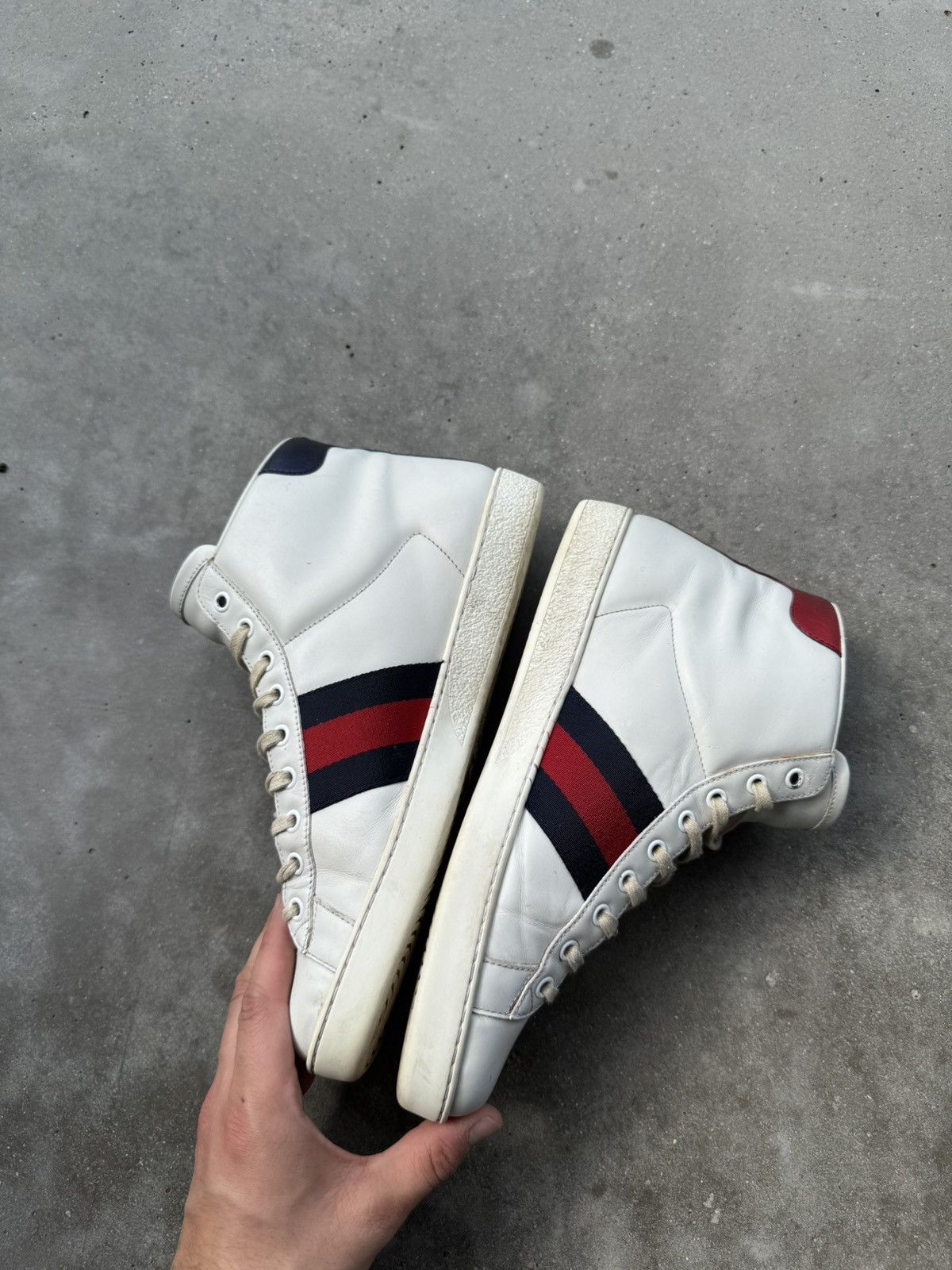 Gucci Gucci ace hi-top leather sneakers Size US 8.5 / EU 41-42 - 4 Thumbnail