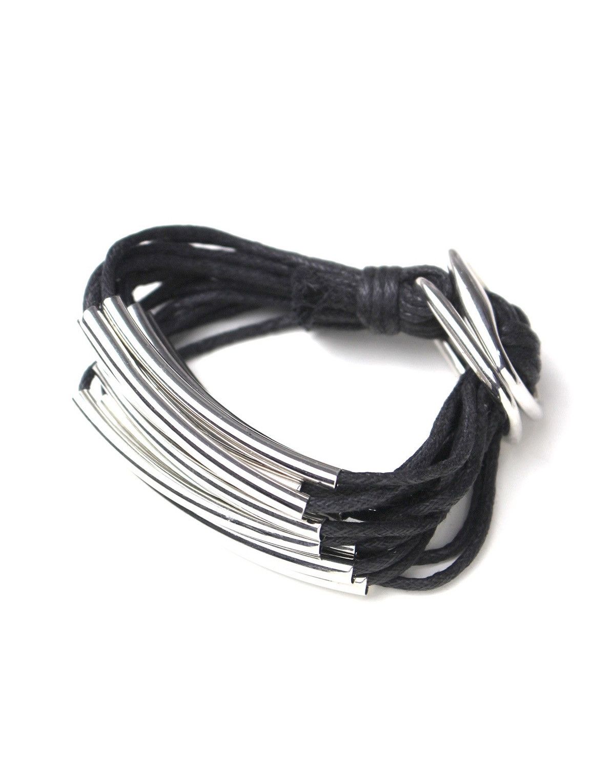 Hysteric Glamour 2000S JAPANESE MADE MULTI-STRAND BLACK CORD METAL BRACELET Size ONE SIZE - 7 Thumbnail