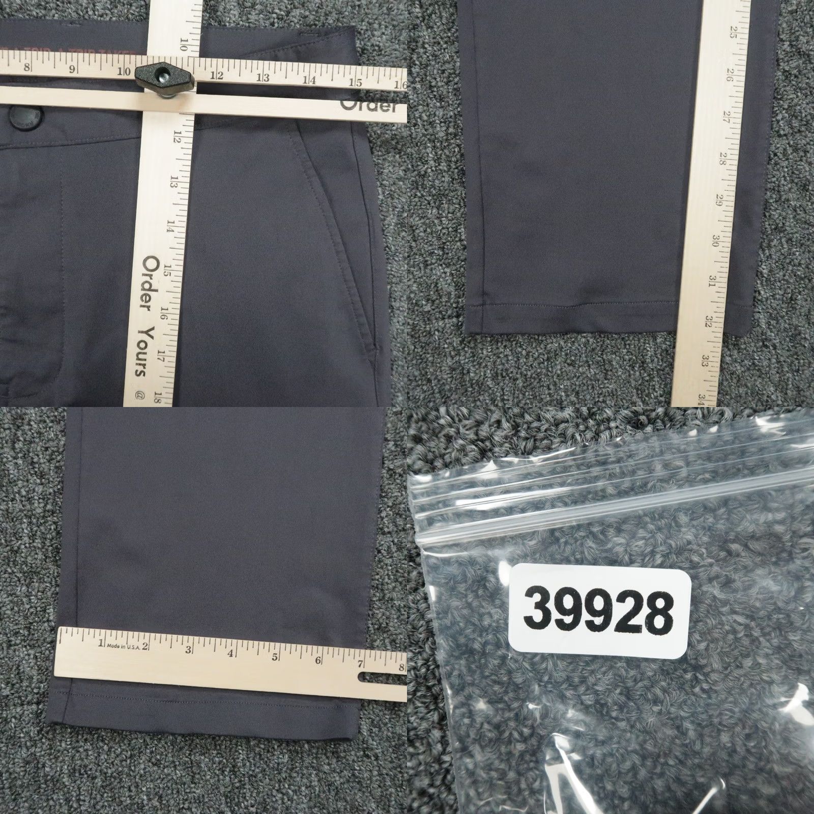 Rhone Rhone Pants Mens 30x32 Gray Commuter Classic Chino Golf Stretch Trouser Regular Straight Front Pockets Nylon Polyester Zip Size US 30 / EU 46 - 8 Thumbnail