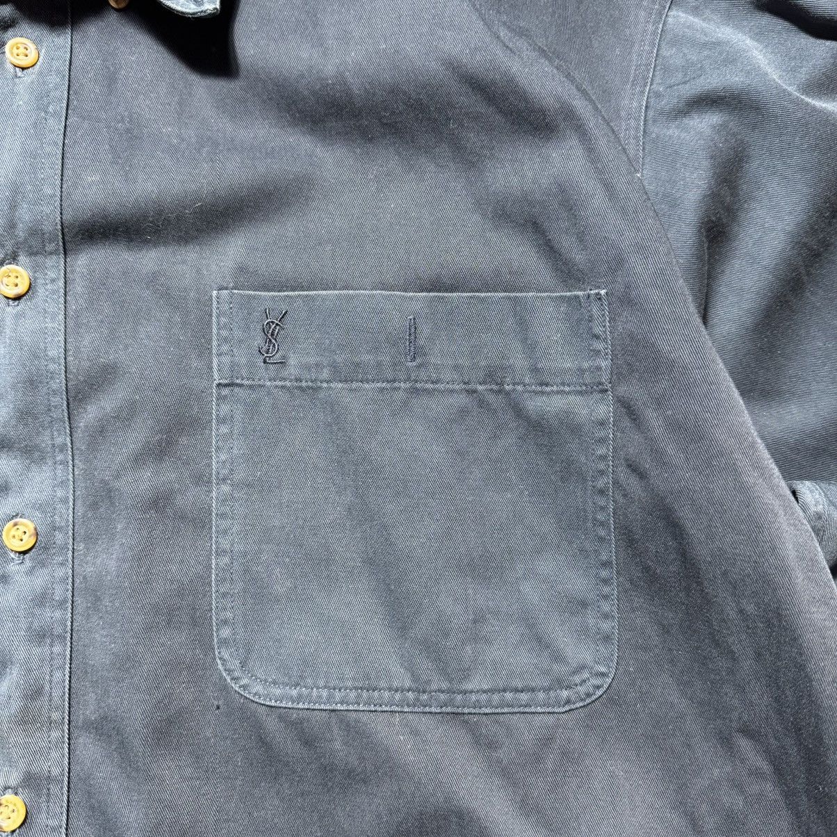 Yves Saint Laurent 90s saint laurent overshot button ups with big logo Size US XL / EU 56 / 4 - 5 Thumbnail