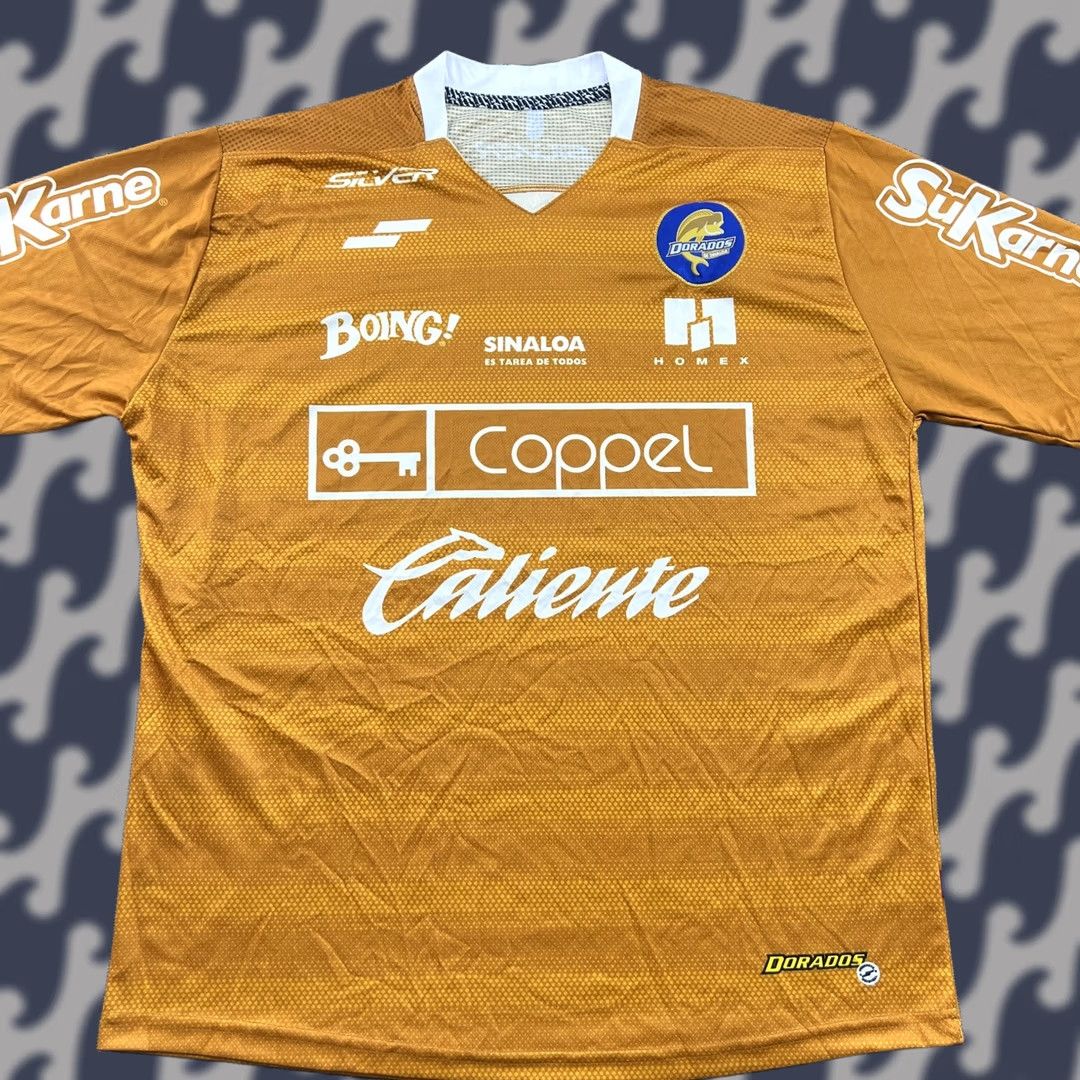 Vintage Mens Football Jersey XL Dorados de Sinaloa 2014 2015 Home Silver Shirt Size US XL / EU 56 / 4 - 1 Thumbnail