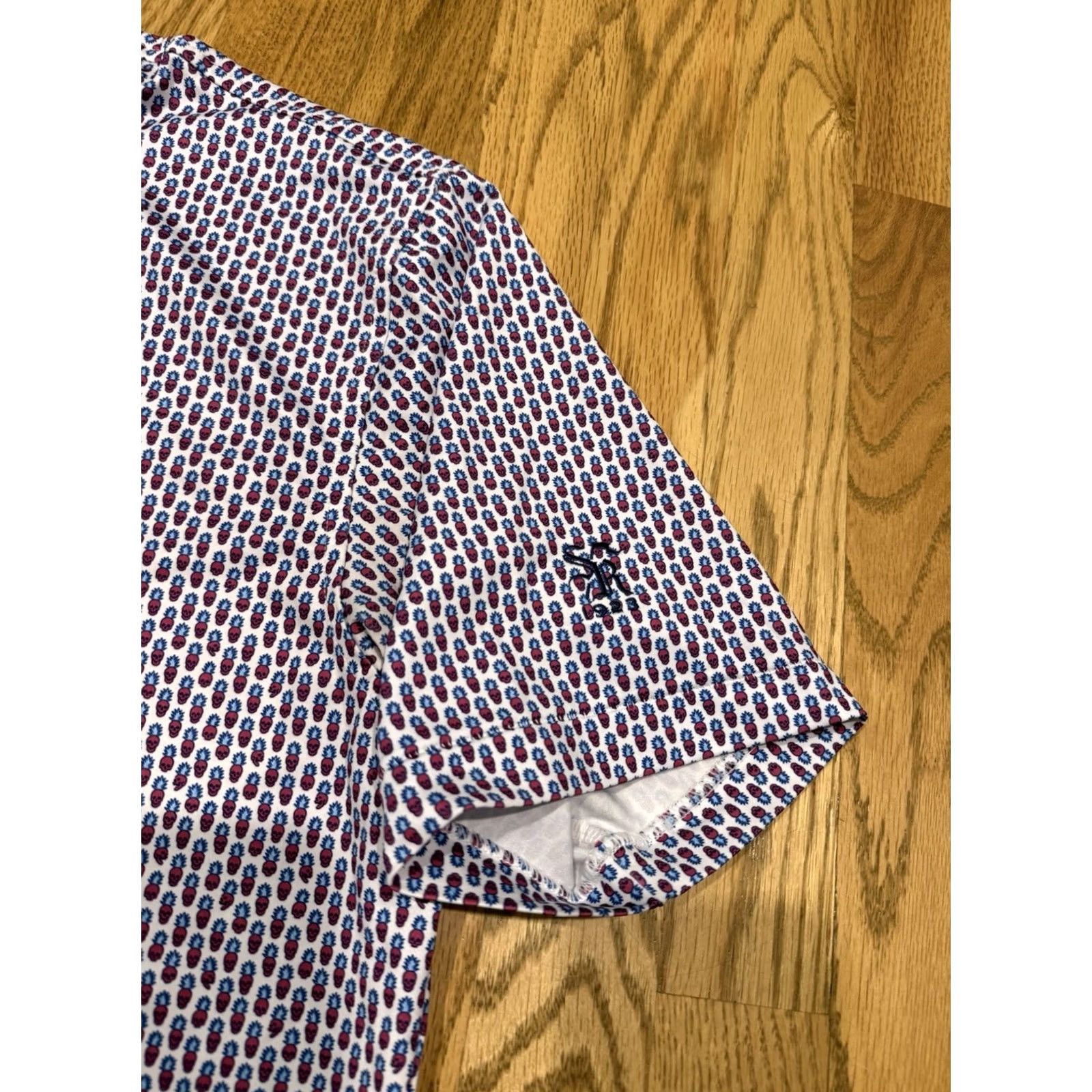Peter Millar VINTAGE Peter Millar Polo Shirt Mens M Pineapple Skull Golf Sunset Ridge Country Club (This line would be incorrect due to vintage rule) Size US M / EU 48-50 / 2 - 2 Thumbnail
