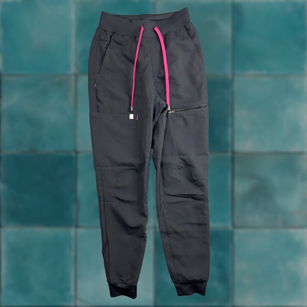 Fabletics Fabletics Jogger Pants Womens XXS Black Woven Zip Pocket Drawstring Athleisure Size 24" / US 00 / IT 34 - 1 Thumbnail