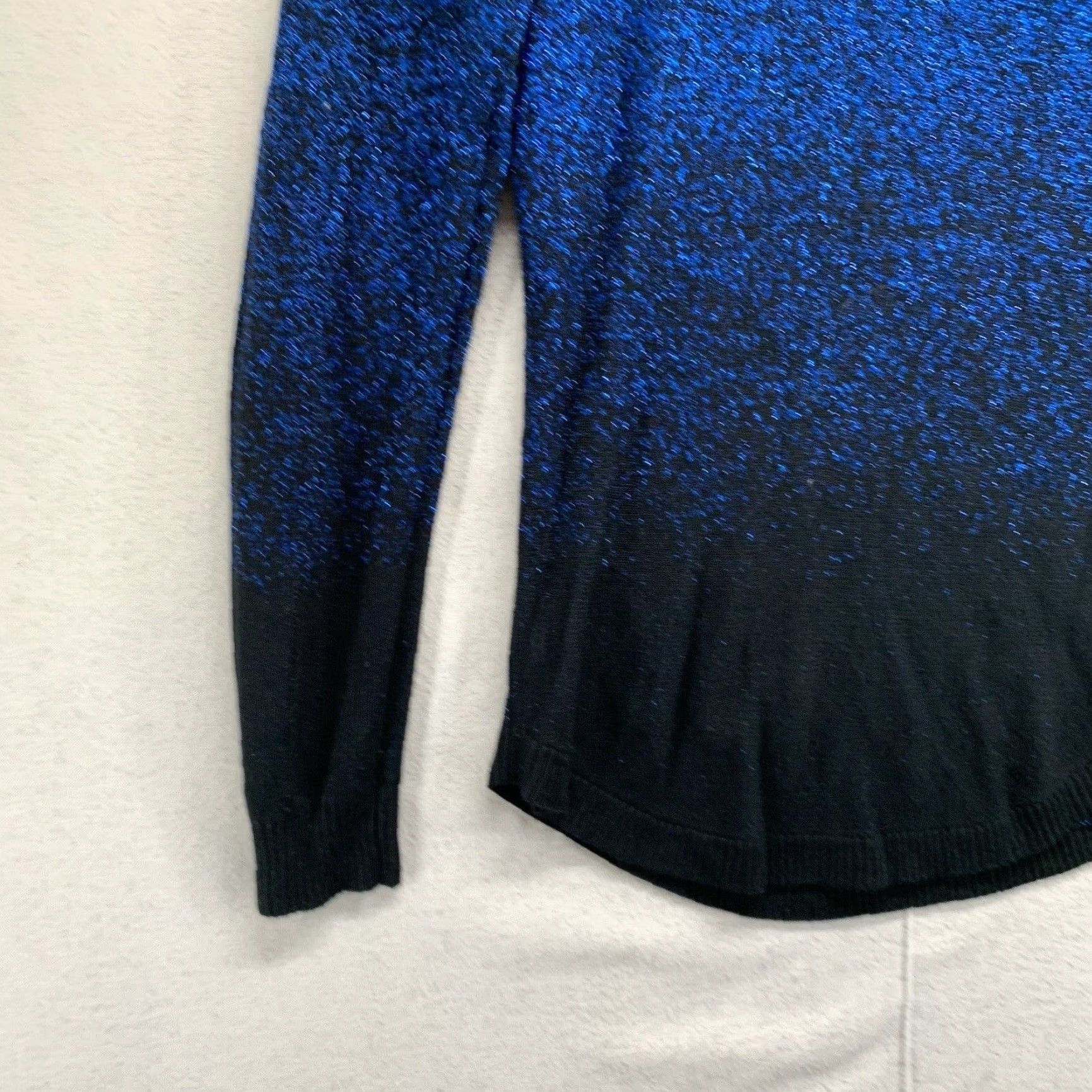 Vintage VINTAGE Notations Blouse Womens Small Black & Blue Metallic Textured V-Neck Long Sleeve Size S / US 4 / IT 40 - 6 Thumbnail