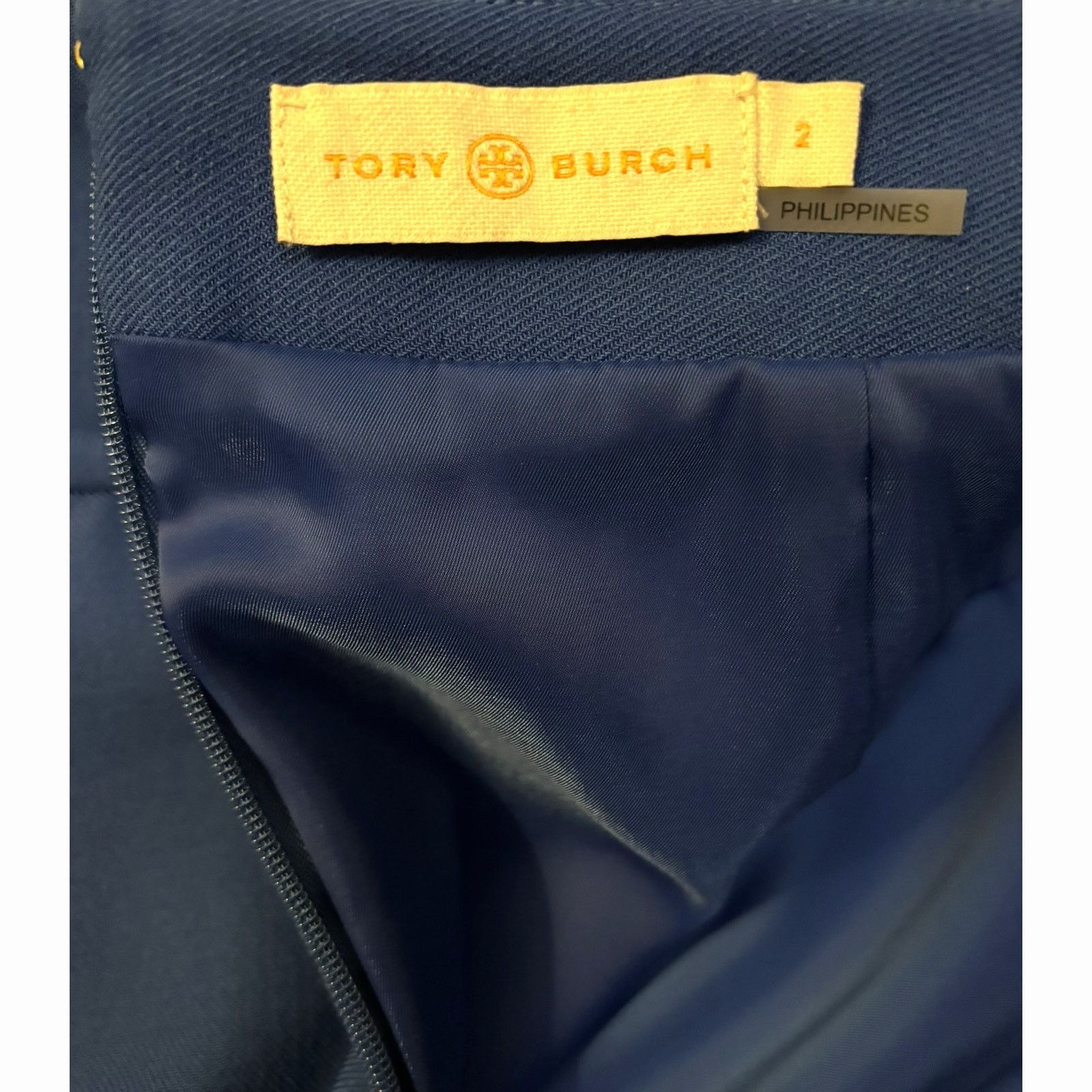 Tory Burch Tory Burch "Jane" Blue Dahlia Lined Wool Mini Skirt Size 2 Size 26" / US 2 / IT 38 - 2 Thumbnail