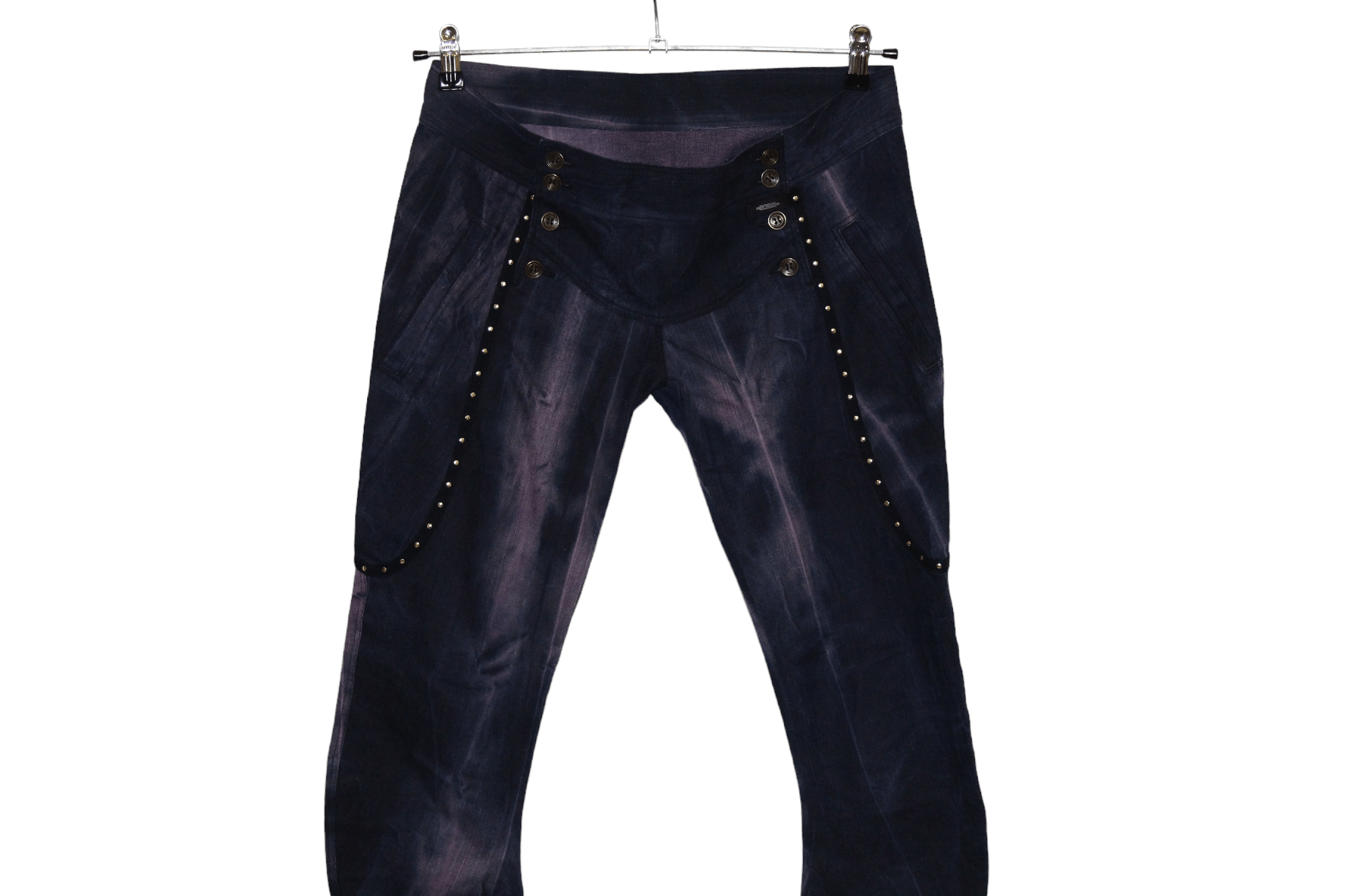 14th Addiction Rebekka Ruetz Studded Tie-dye Denim Arc Skinny Pants Size 31" - 3 Thumbnail