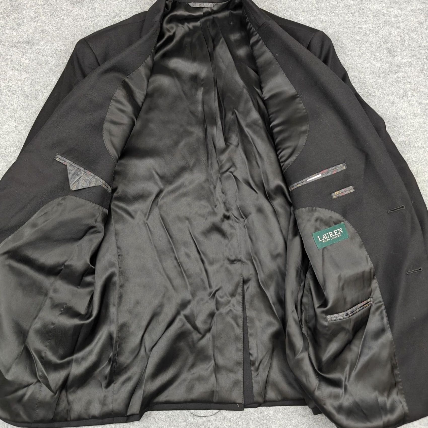 Ralph Lauren VINTAGE? No. Lauren Ralph Lauren Blazer Mens 40R Black Wool Two Button Suit Jacket Lined Size 40R - 4 Thumbnail