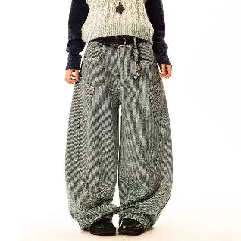 Japanese Brand × Vintage Streetwear Side Pockets Vertical Striped Jean Unisex Size US 30 / EU 46 - 4 Thumbnail