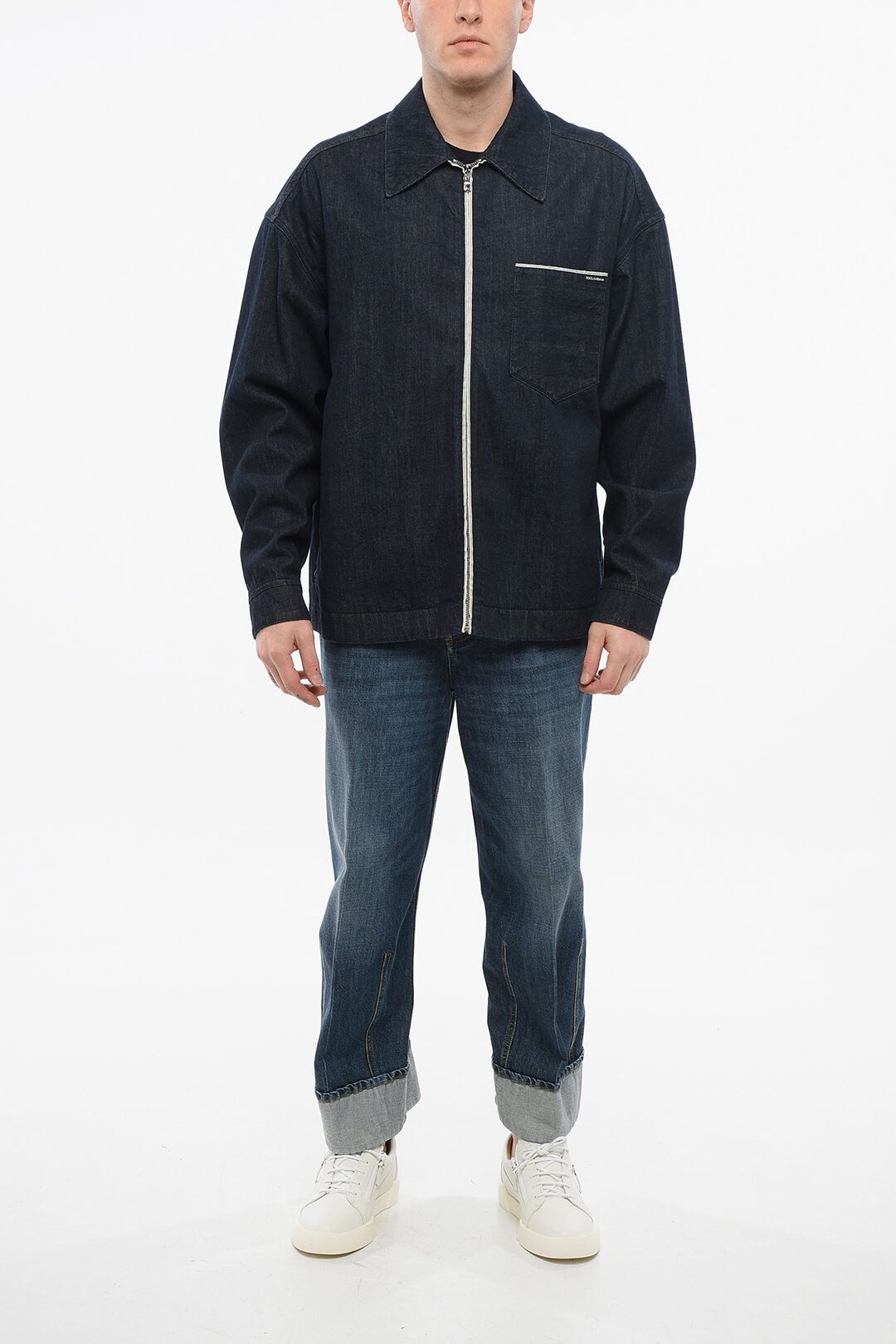 Dolce & Gabbana og1mm0825 Dark Washed Denim Jacket in Blue Size US L / EU 52-54 / 3 - 4 Thumbnail