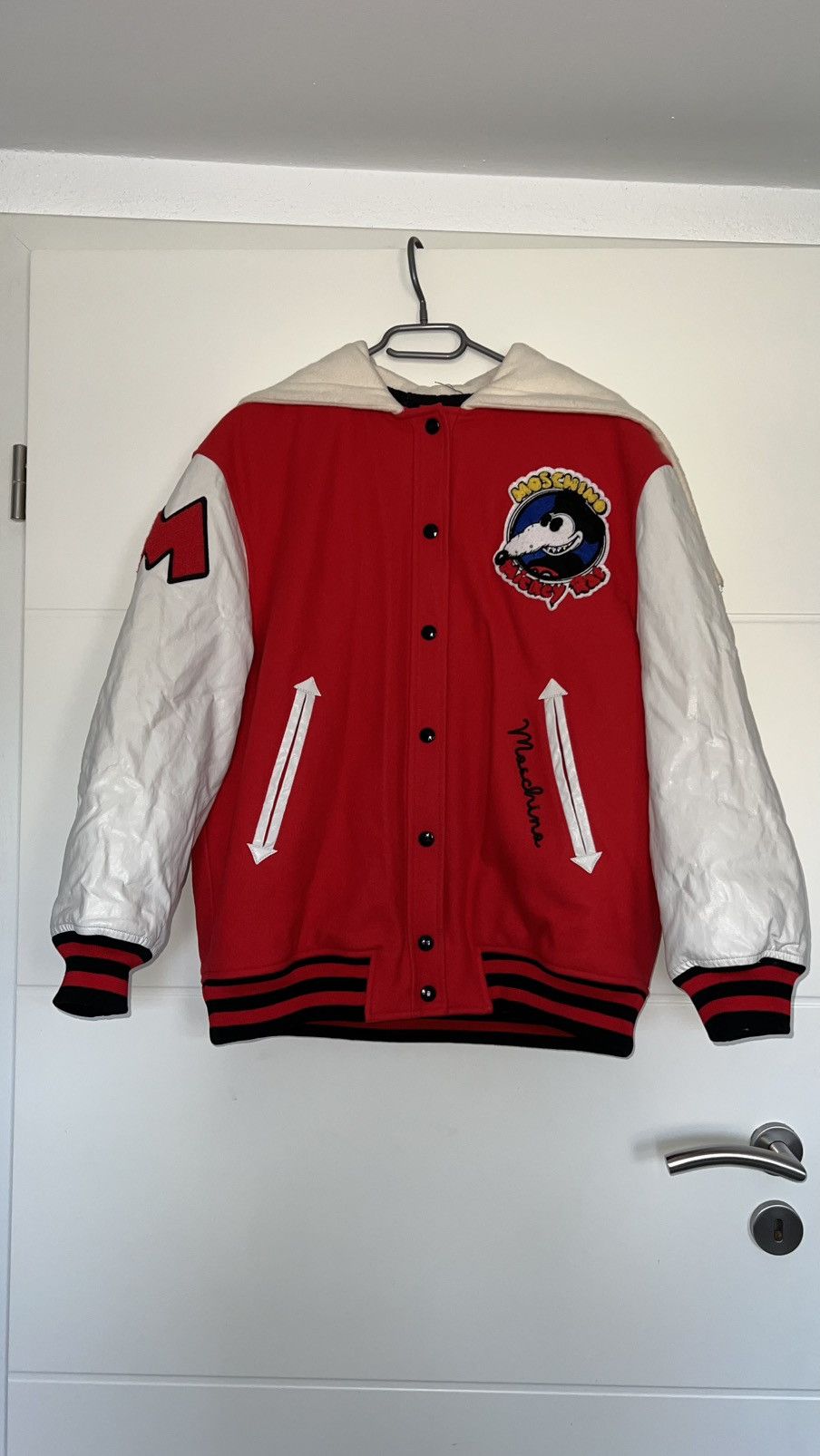 Moschino Moschino Mickey Rat Bomber Jacket Red White Size M Size M / US 6-8 / IT 42-44 - 1 Thumbnail