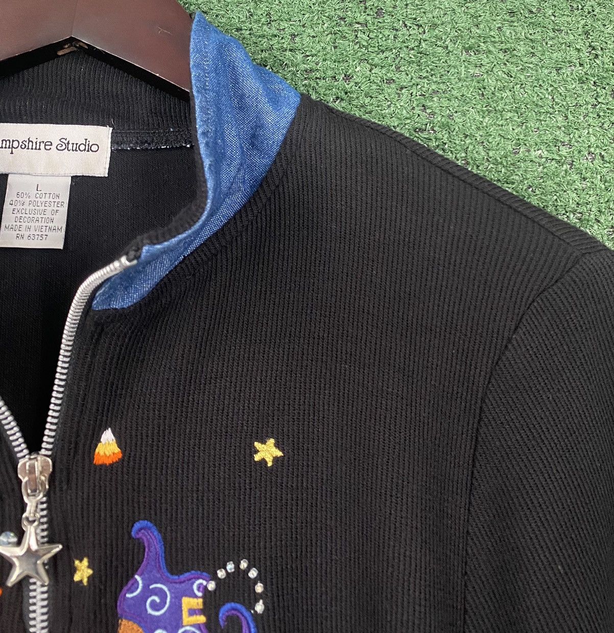 Other Vintage Y2K Halloween Witch Pumpkin Candy 1/2 Zip Shirt Size L / US 10 / IT 46 - 6 Thumbnail