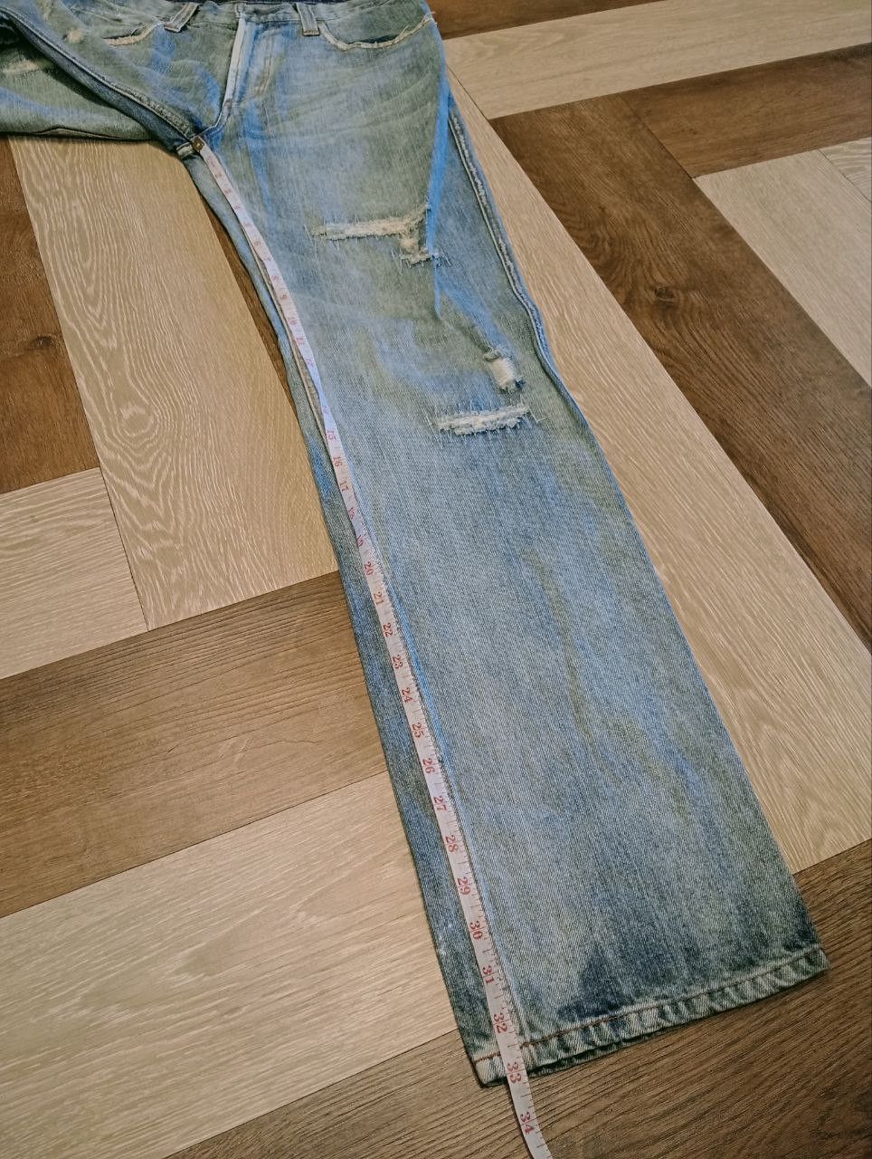 If Six Was Nine JAPANESE ZEROSAIL DISTRESSED JEANS - SIZE L Size US 31 - 13 Thumbnail