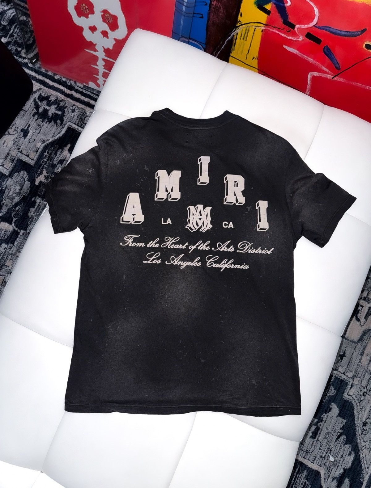 Amiri Amiri staggered logo t shirt Size US S / EU 44-46 / 1 - 1 Thumbnail