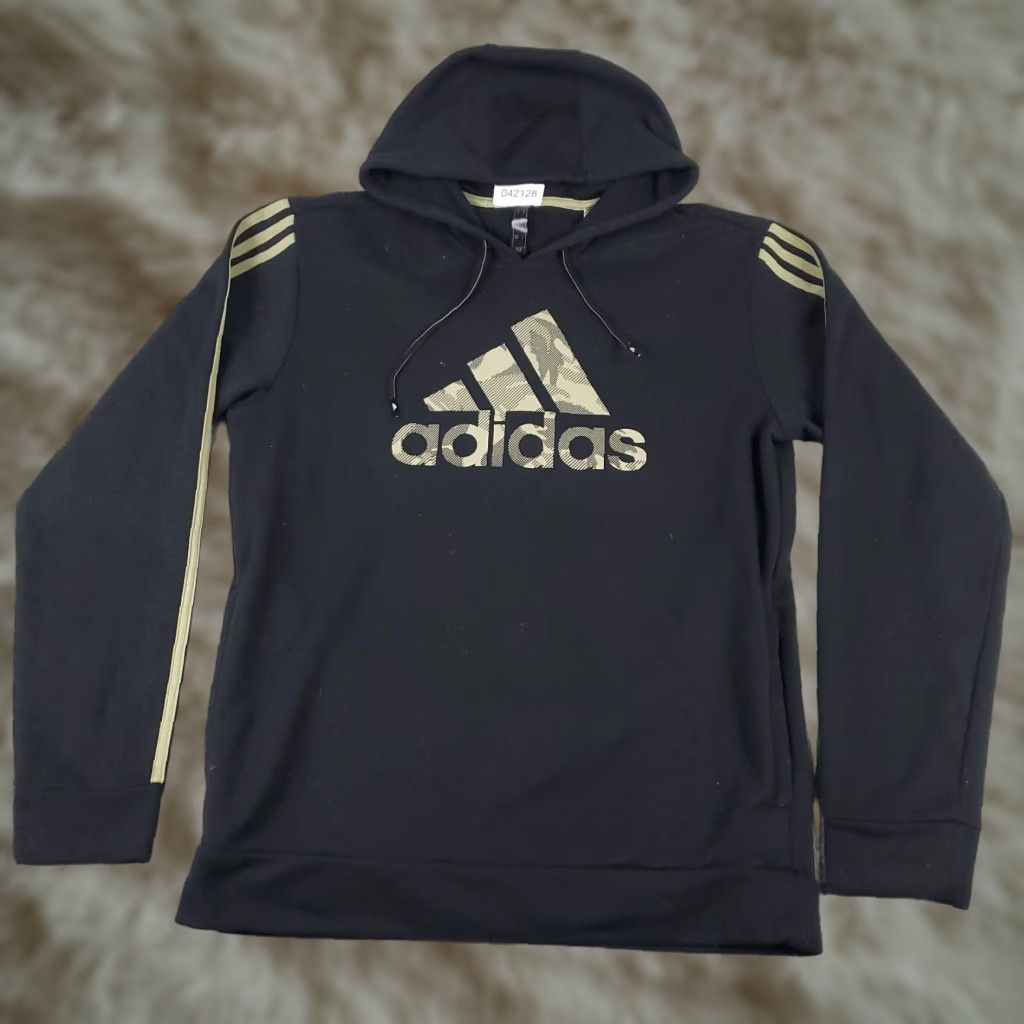 Adidas VINTAGE Adidas Mens Hoodie Pullover Sweatshirt Black Medium All Seasons Sports Size US M / EU 48-50 / 2 - 1 Thumbnail