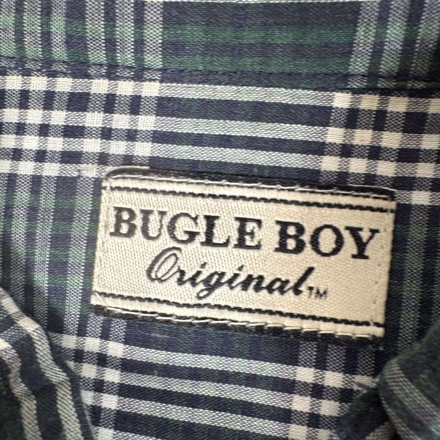 Bugle Boy VINTAGE Bugle Boy Shirt M Green Blue Plaid Button Down Long Sleeve Mens Size US M / EU 48-50 / 2 - 5 Thumbnail