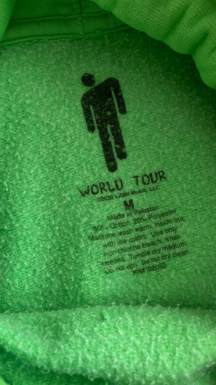 Billie Eilish Billie Eilish Neon Green World Tour Hoodie Unisex 2020 Size US M / EU 48-50 / 2 - 4 Thumbnail