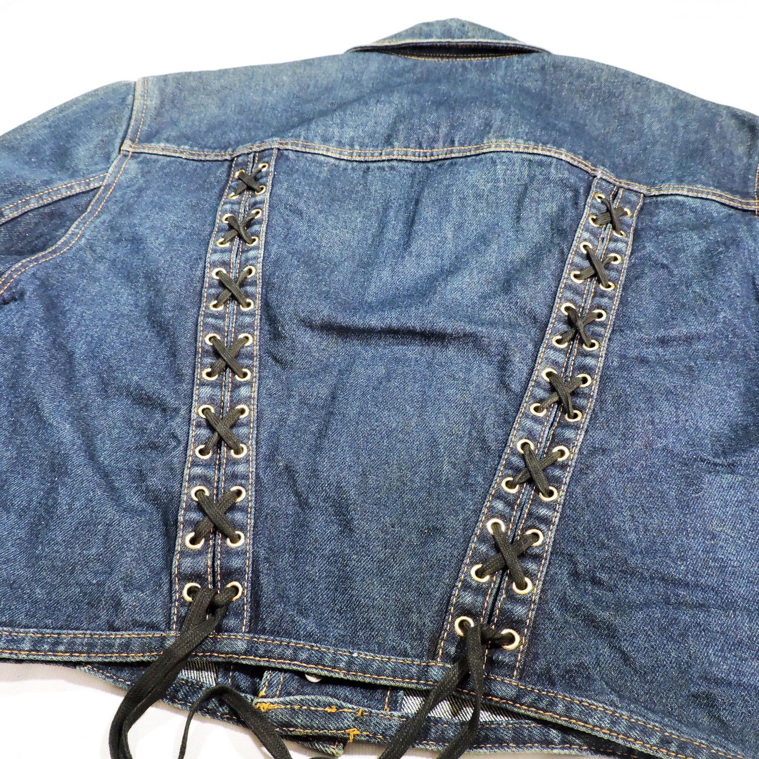 Jean Paul Gaultier JUNIOR GAULTIER LACE UP DENIM JACKET Size US M / EU 48-50 / 2 - 13 Thumbnail