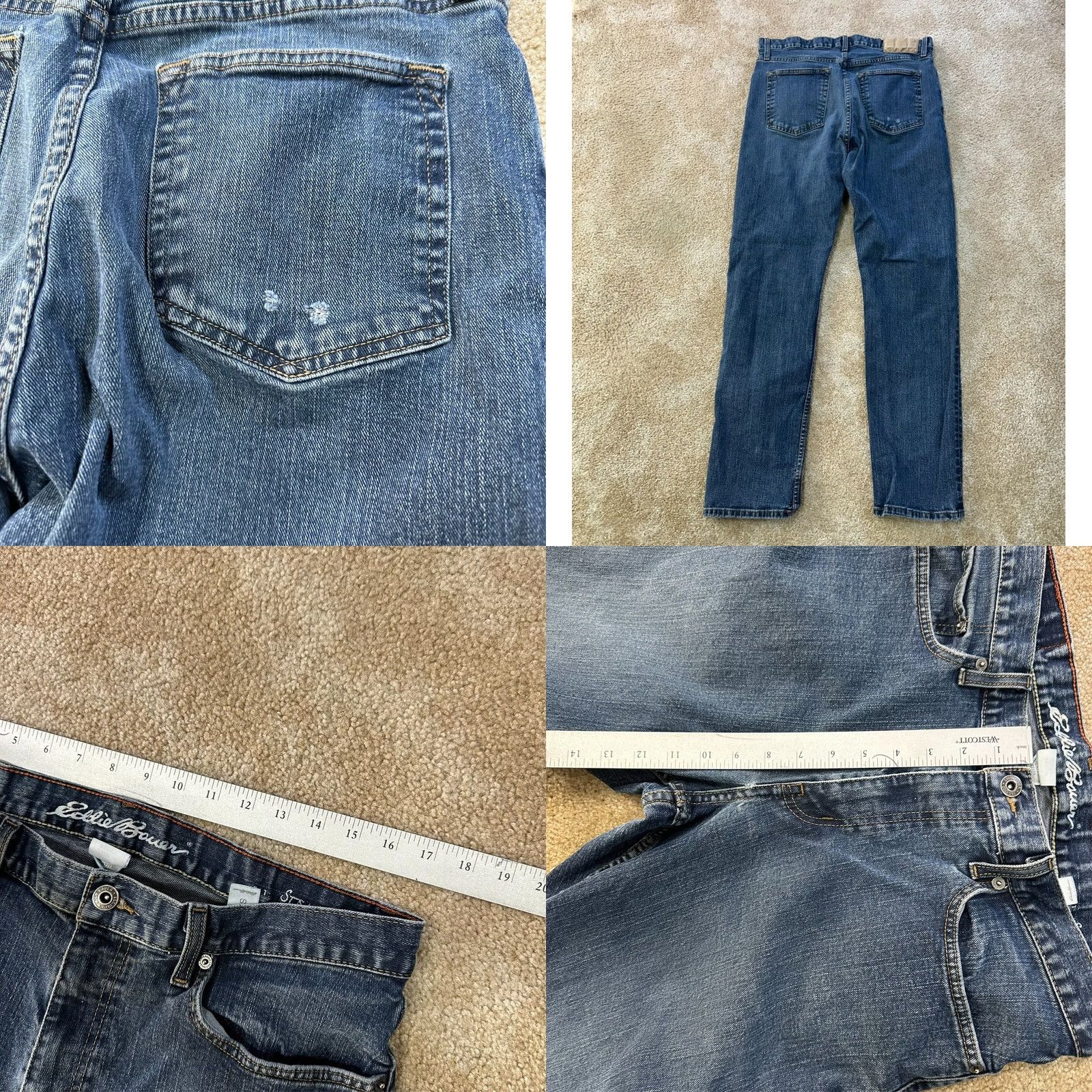 Eddie Bauer Eddie Bauer Jeans Men's 34x32 Blue Denim Straight Leg 5-Pocket Regular Waist Blue Denim Jeans Mens Size US 34 / EU 50 - 8 Thumbnail