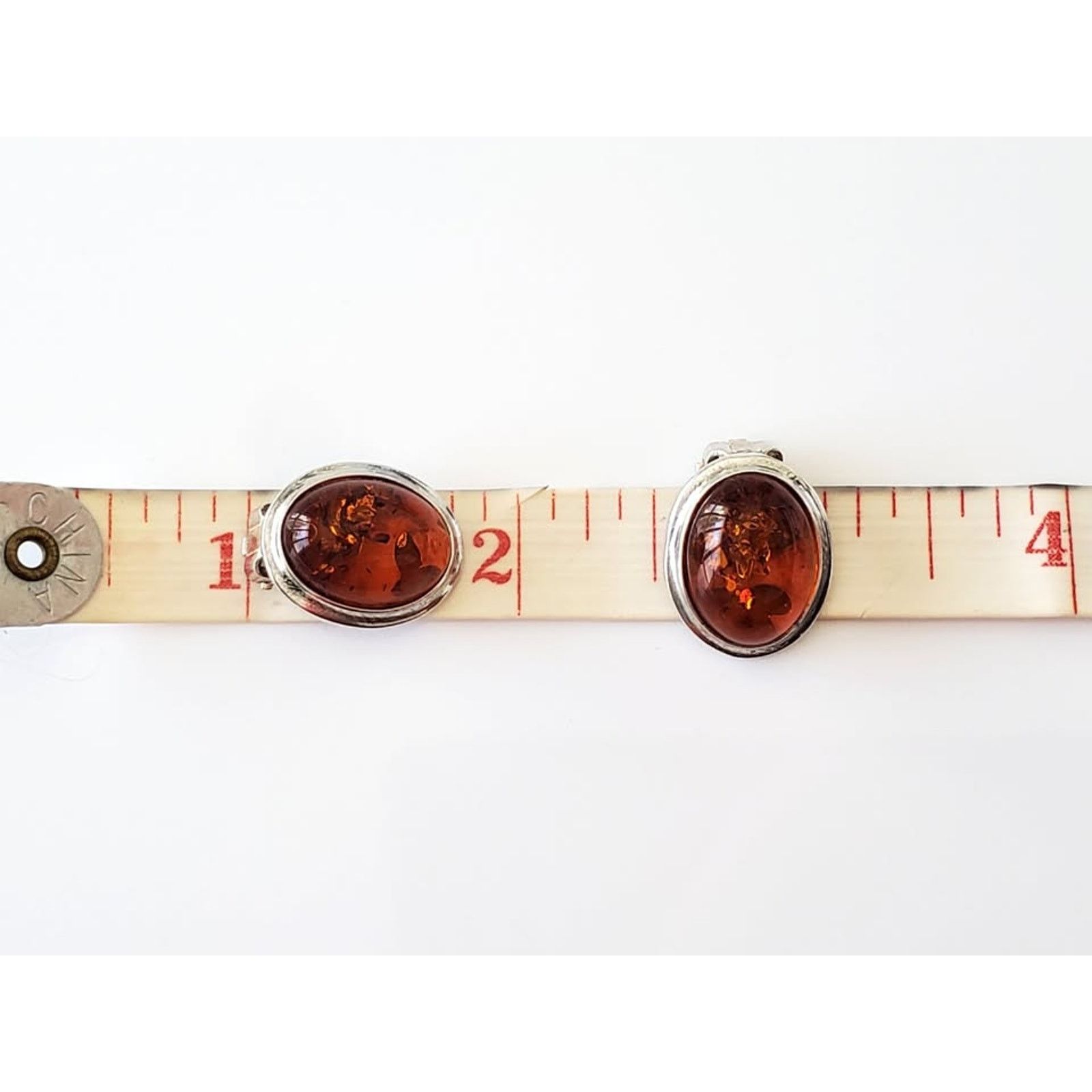Other Vintage Amber Baltic Clip-on Sterling Silver Earrings Size ONE SIZE - 5 Thumbnail