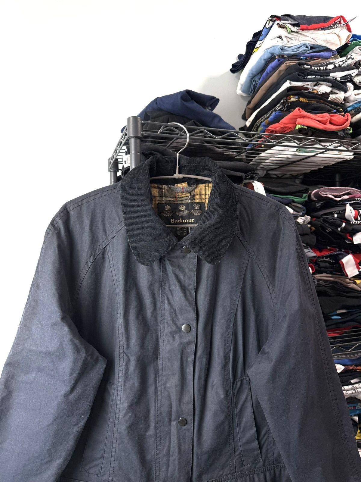 Barbour 💥 Rare! Vintage Barbour Wax Jacket Navy Blue Size M / US 6-8 / IT 42-44 - 2 Thumbnail