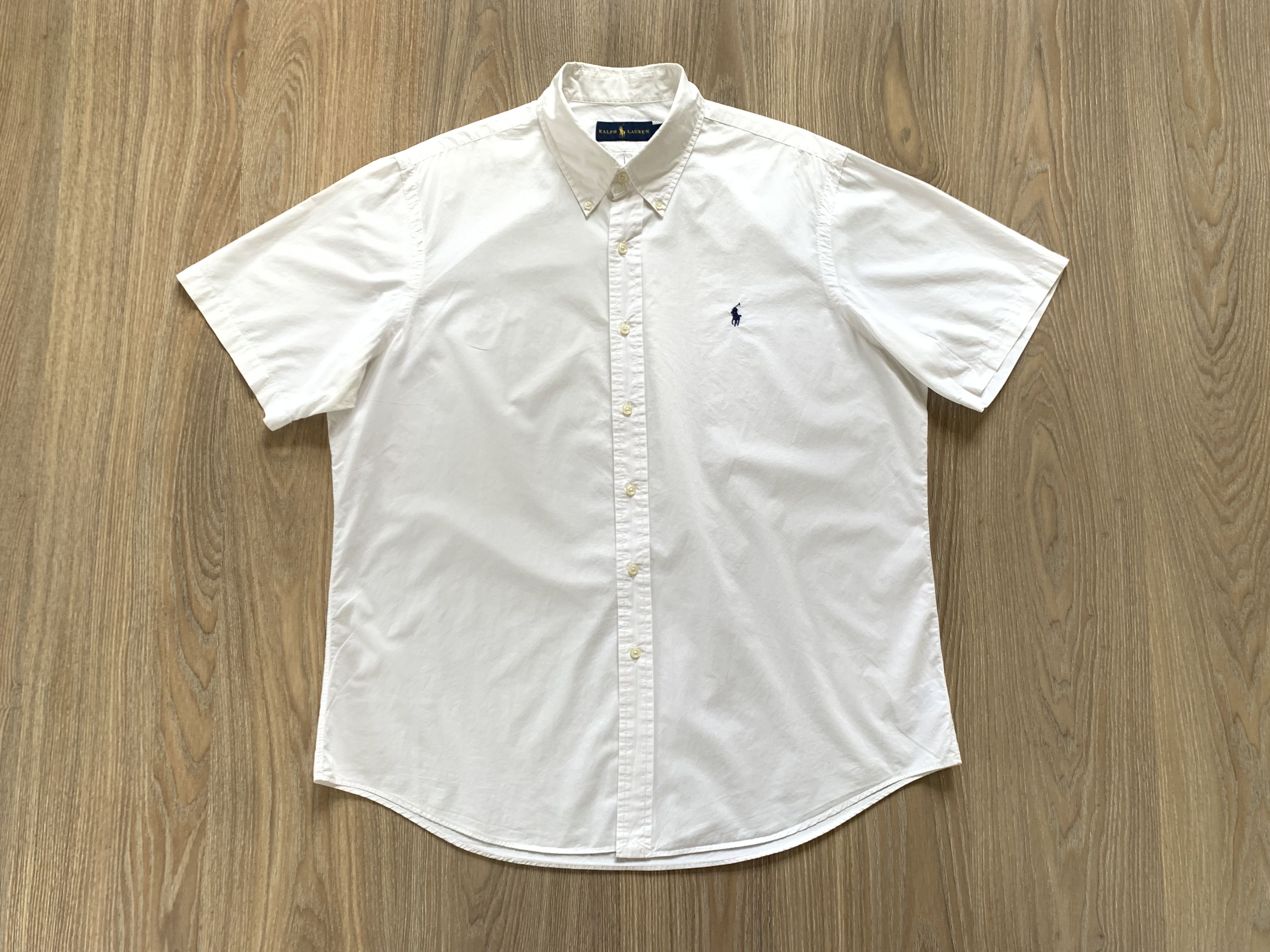 Polo Ralph Lauren × Ralph Lauren × Vintage Polo Ralph Lauren Vintage Cotton Short Sleeve Shirt Size US XL / EU 56 / 4 - 2 Thumbnail