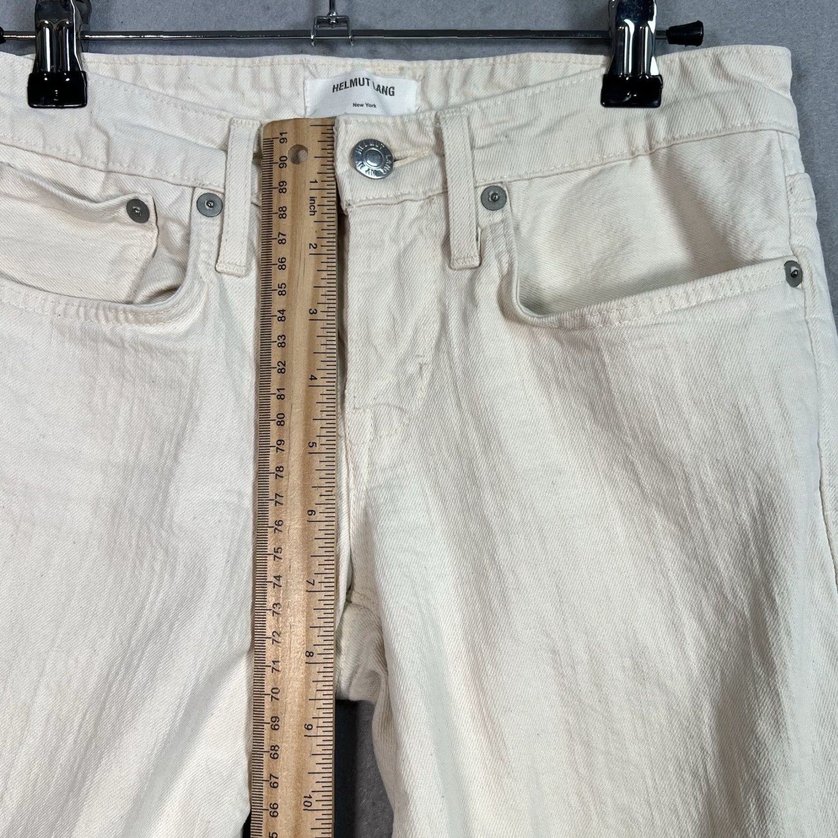Helmut Lang VINTAGE Helmut Lang Jeans Womens 25 White Denim Skinny Low Rise Stretch USA Womens Jeans 5-Pocket Stretch Slim 35in Inseam Size 42" / US 20 - 7 Thumbnail